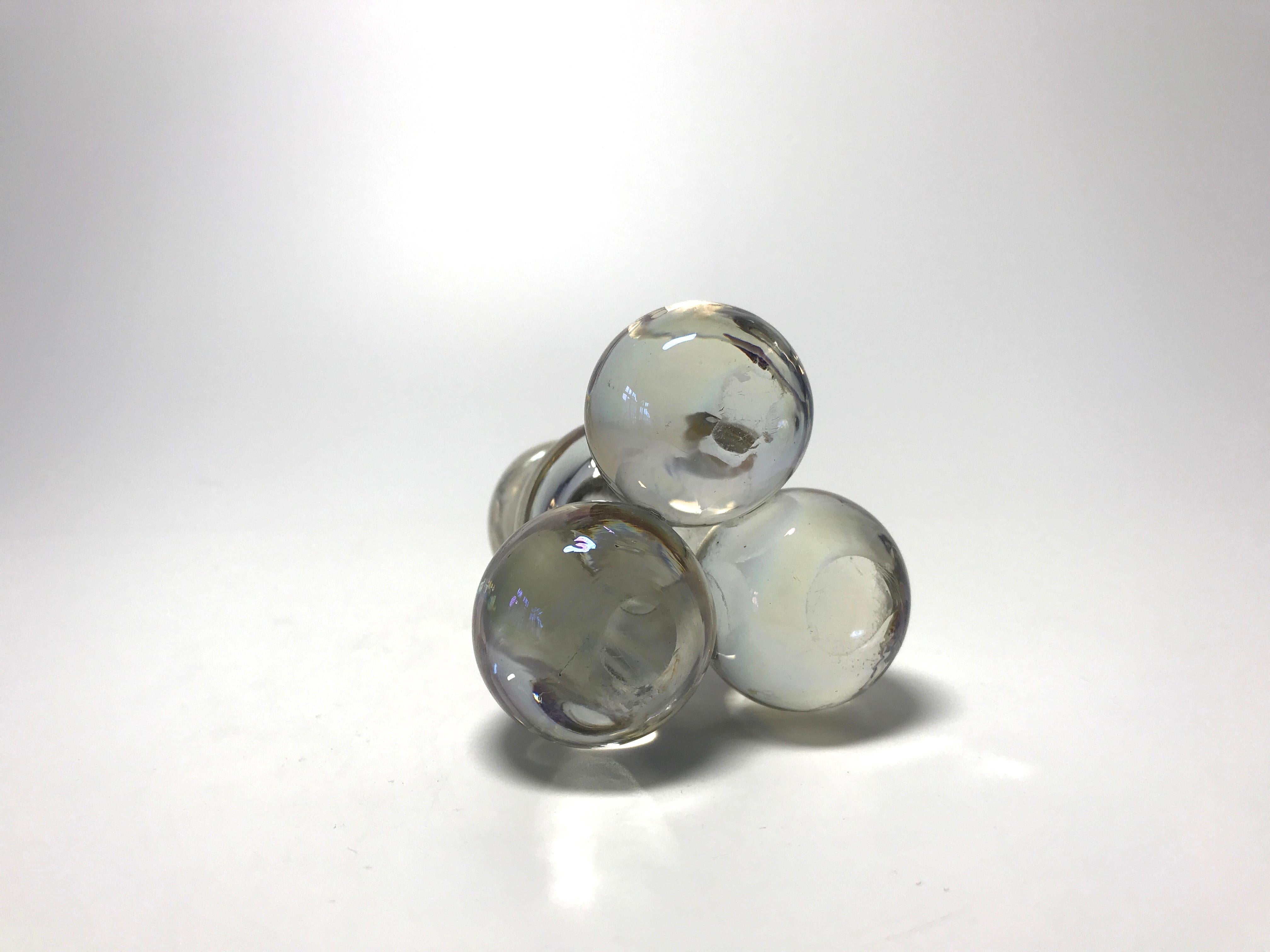 Late Victorian Antique Iridescent Glass Soap Bubble Inkwell Victorian Bohemia Harrach 1800s