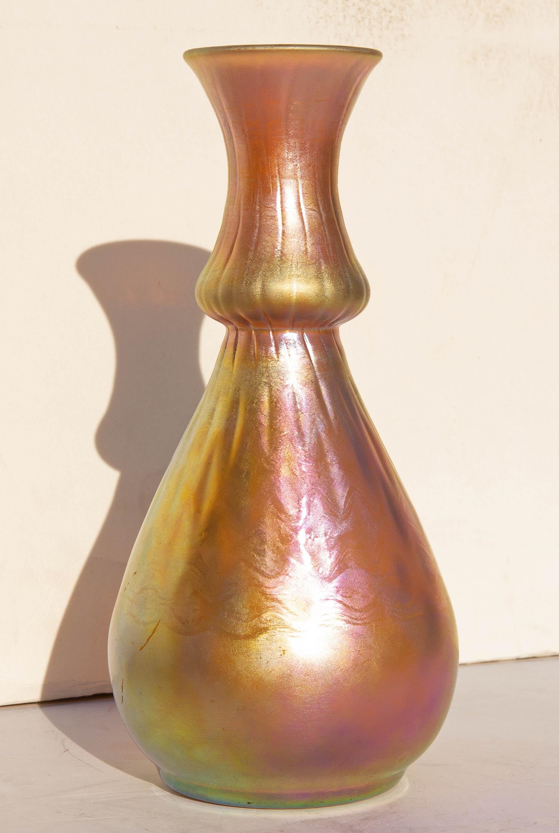 American Antique Iridescent Steuben Aurene Vase