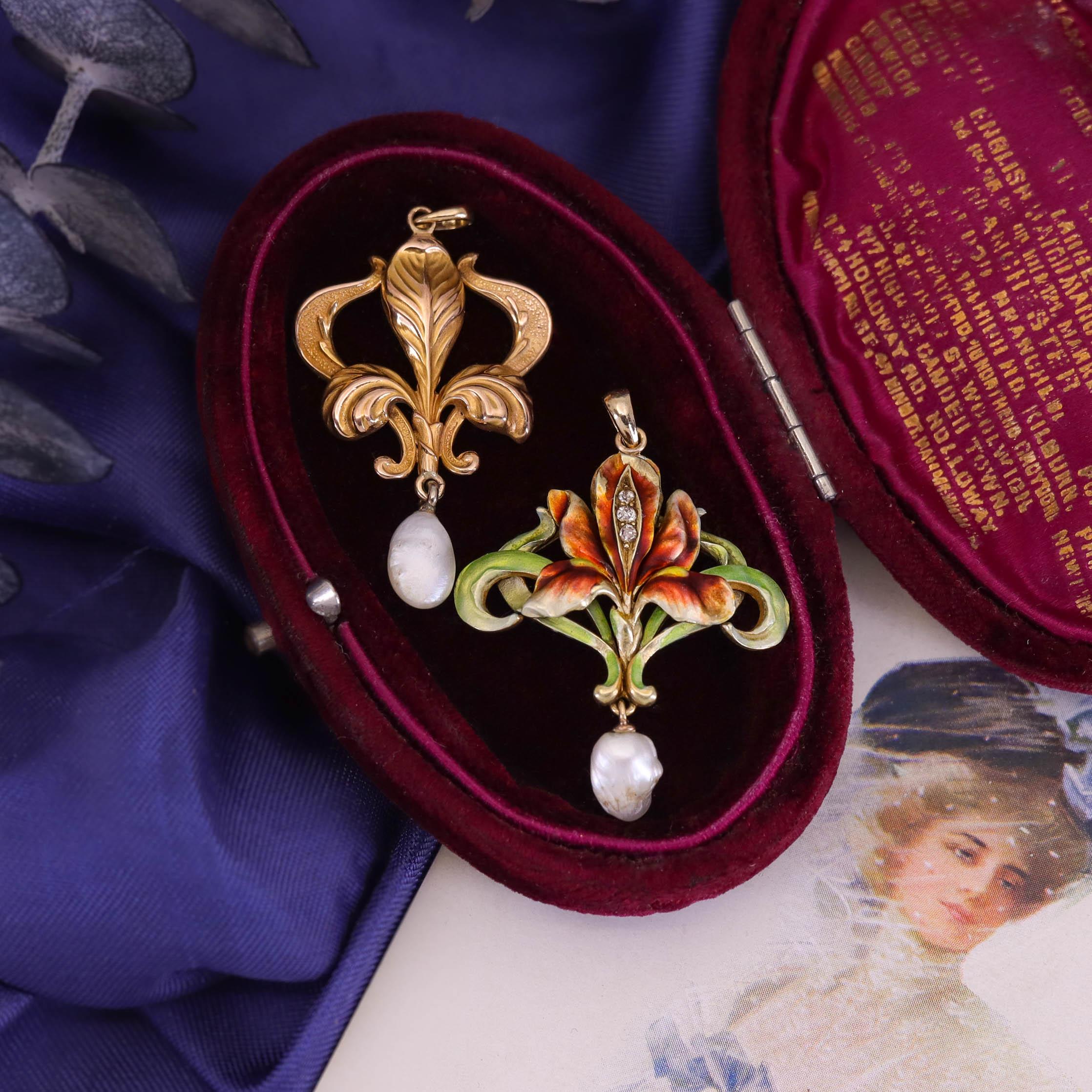 De las mujeres Colgante Iris Antiguo de Oro de 10k en venta