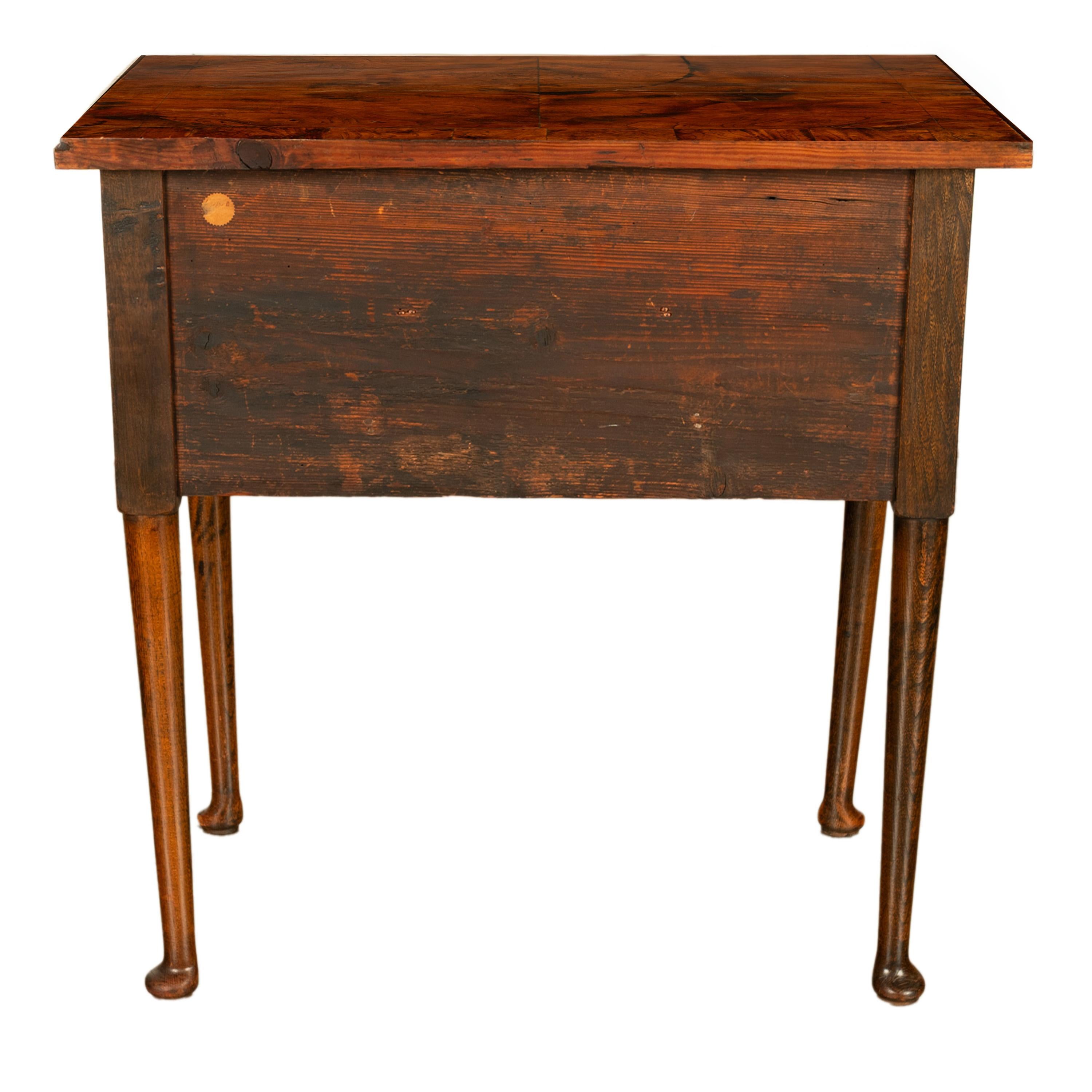 Antique Irish 18th Century Burl Walnut George I Lowboy Dressing Table Desk 1720 For Sale 5