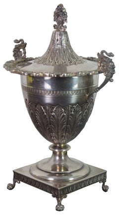 Antique Irish 800 Silver Two Handled Mantel Trophy Urn Compote Cup 450g