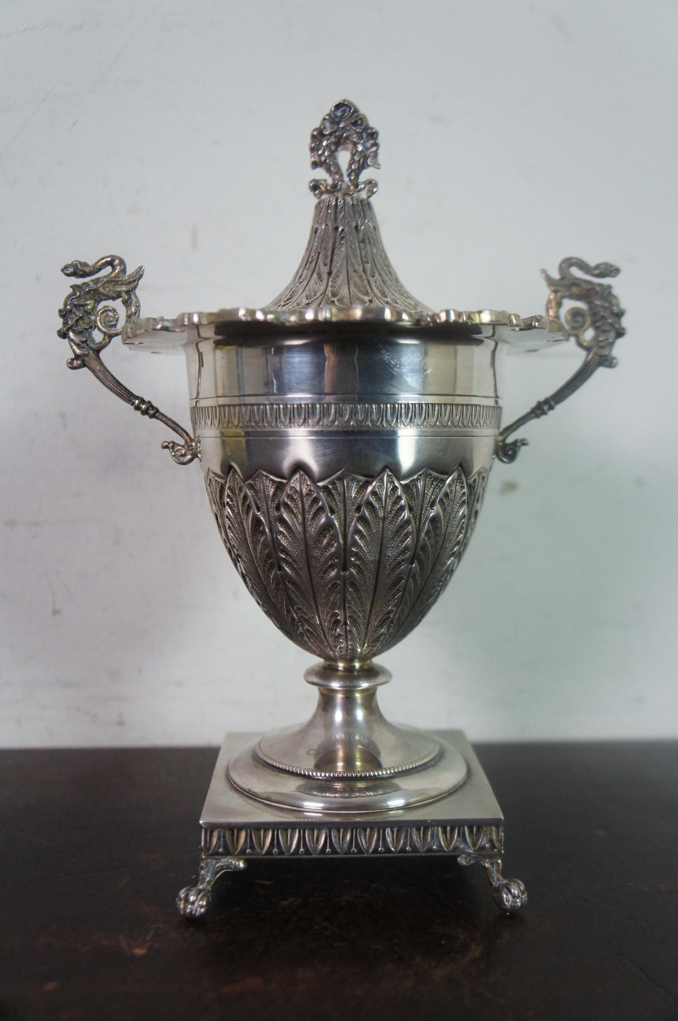 Georgian Antique Irish 800 Silver Two Handled Mantel Trophy Urn Compote Cup 450g