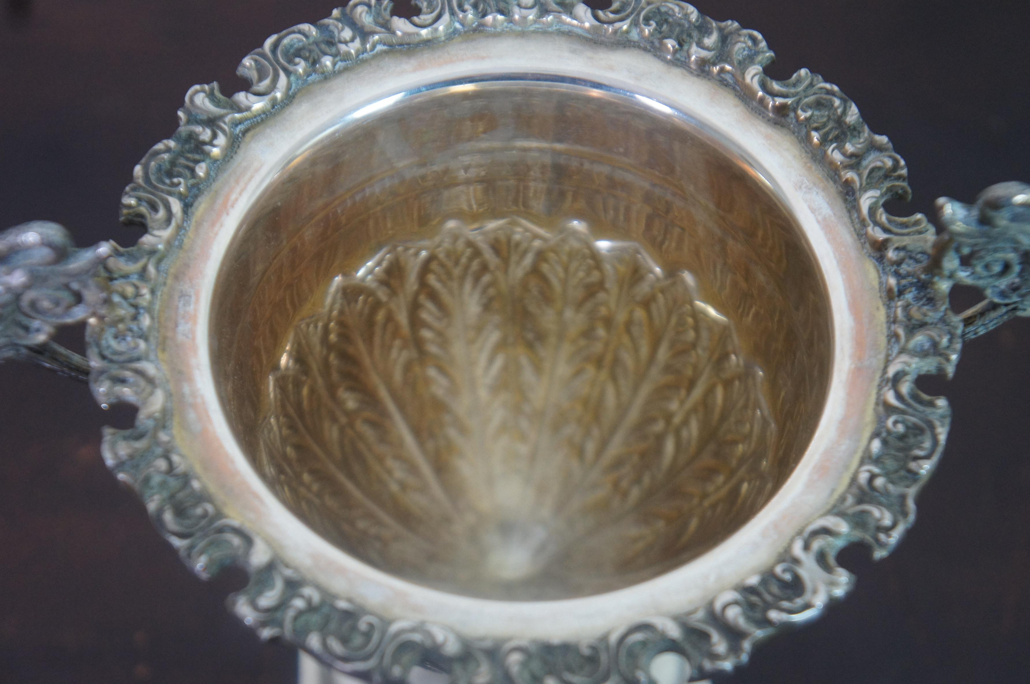 19th Century Antique Irish 800 Silver Two Handled Mantel Trophy Urn Compote Cup 450g