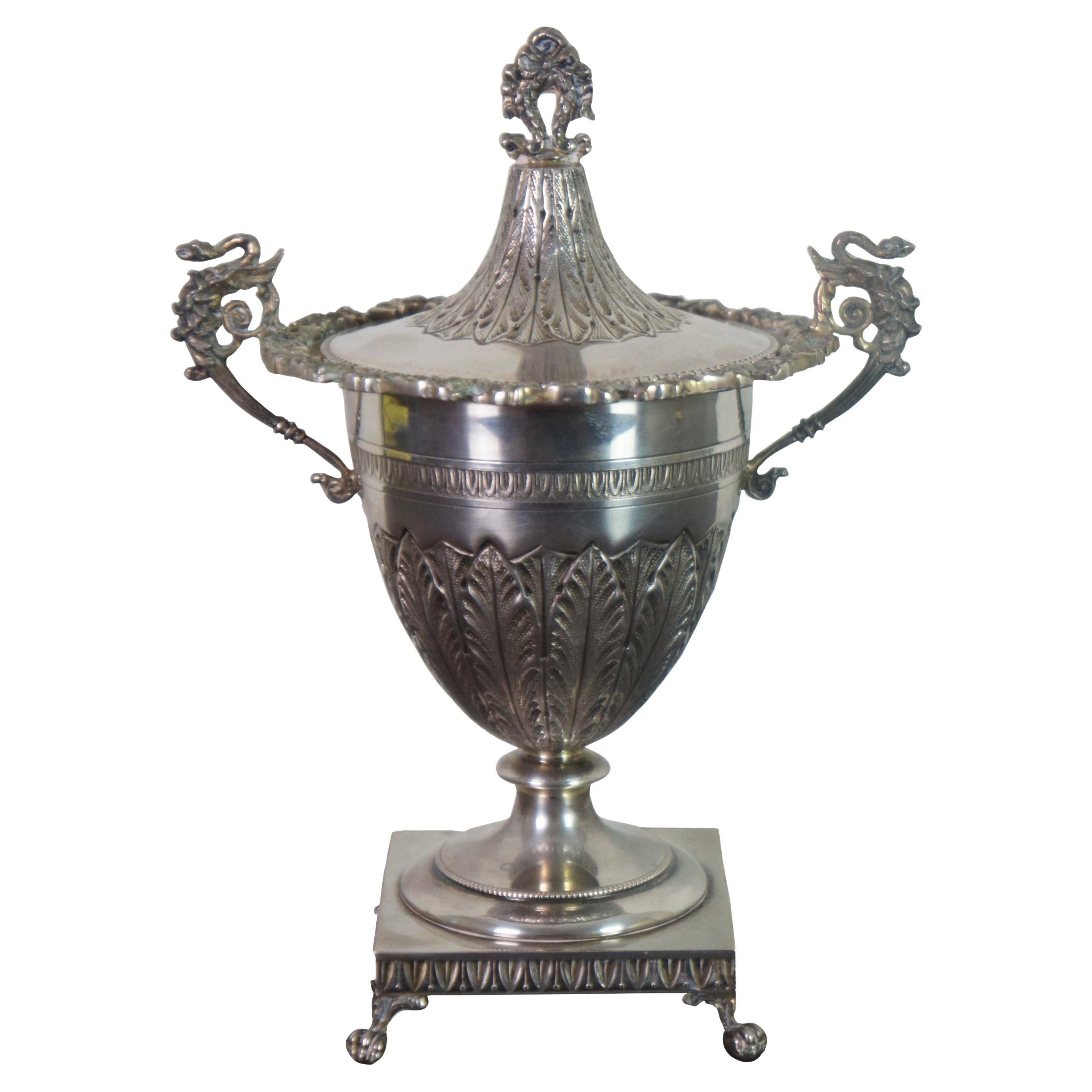 Antique Irish 800 Silver Two Handled Mantel Trophy Urn Compote Cup 450g