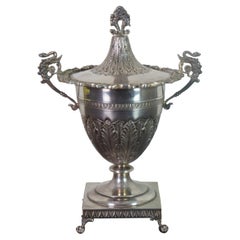 Antique Irish 800 Silver Two Handled Mantel Trophy Urn Compote Cup 450g