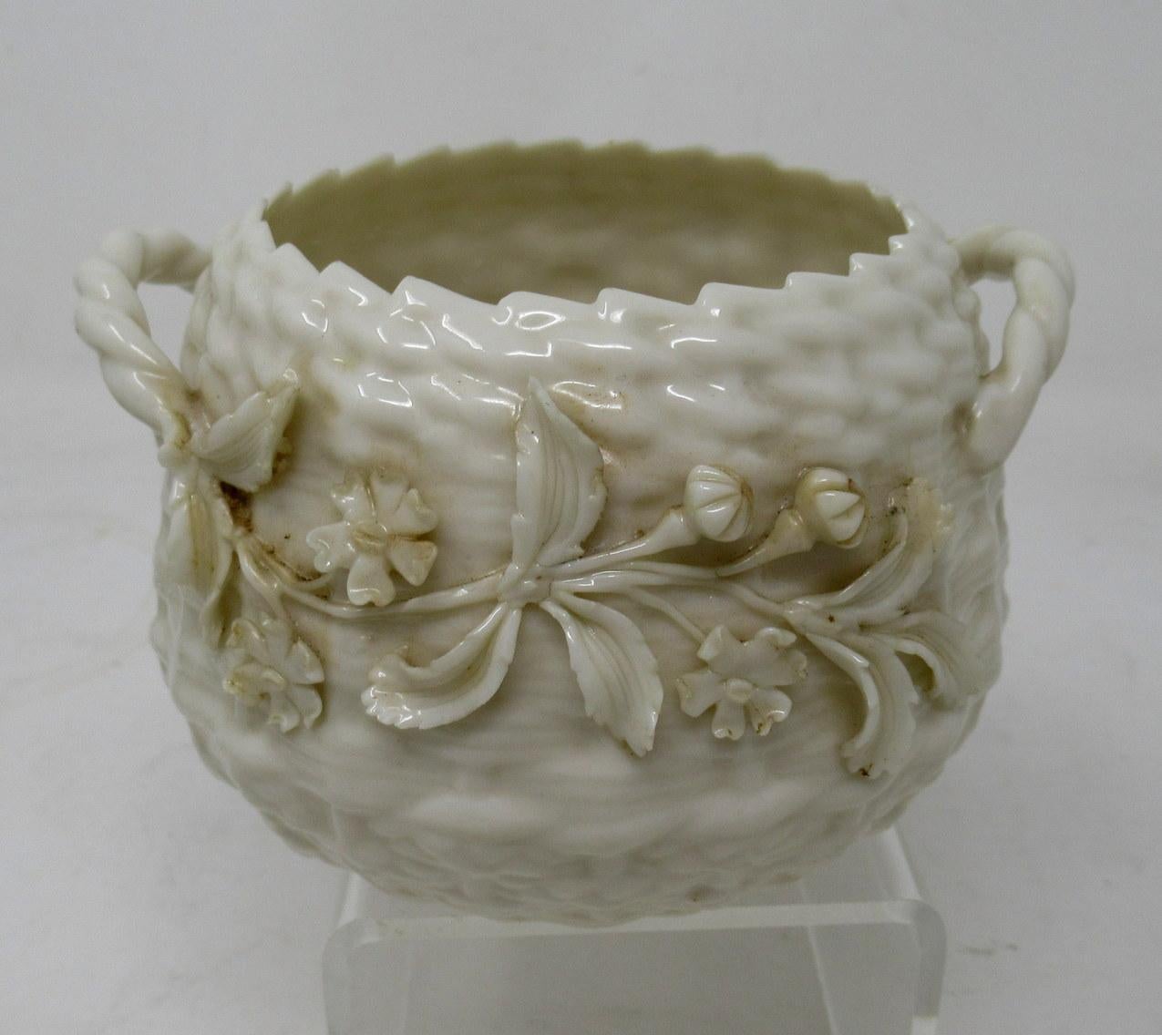 Antique Irish Belleek Porcelain Aberdeen Pitcher Ewer Salt Centerpiece Ireland For Sale 2