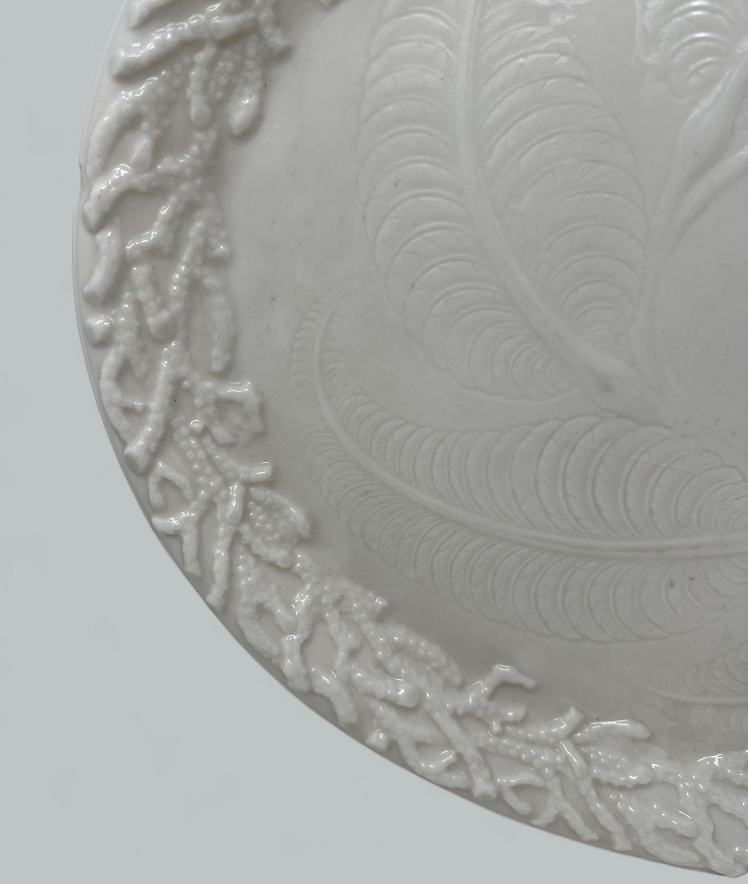 Antikes irisches Belleek-Porzellan-Echinus-Tablett, Tafelaufsatz, Schwarz, Mark Ireland 1891 (19. Jahrhundert) im Angebot
