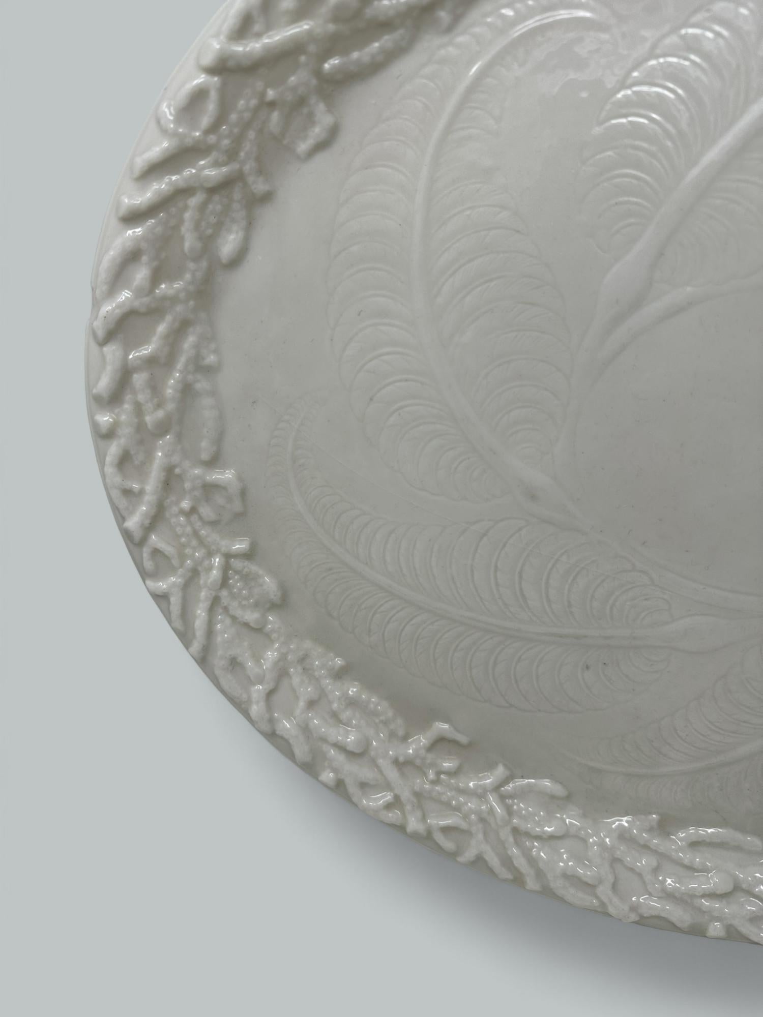 Antikes irisches Belleek-Porzellan-Echinus-Tablett, Tafelaufsatz, Schwarz, Mark Ireland 1891 im Angebot 1