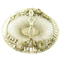 Antique Irish Belleek Porcelain Four Strand Basket Centerpiece 1865-1889 Ireland