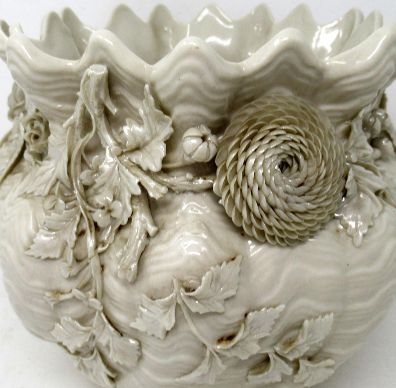 Antique poterie irlandaise Belleek en porcelaine Jardiniere Bowl Centerpiece 1891-1926 5