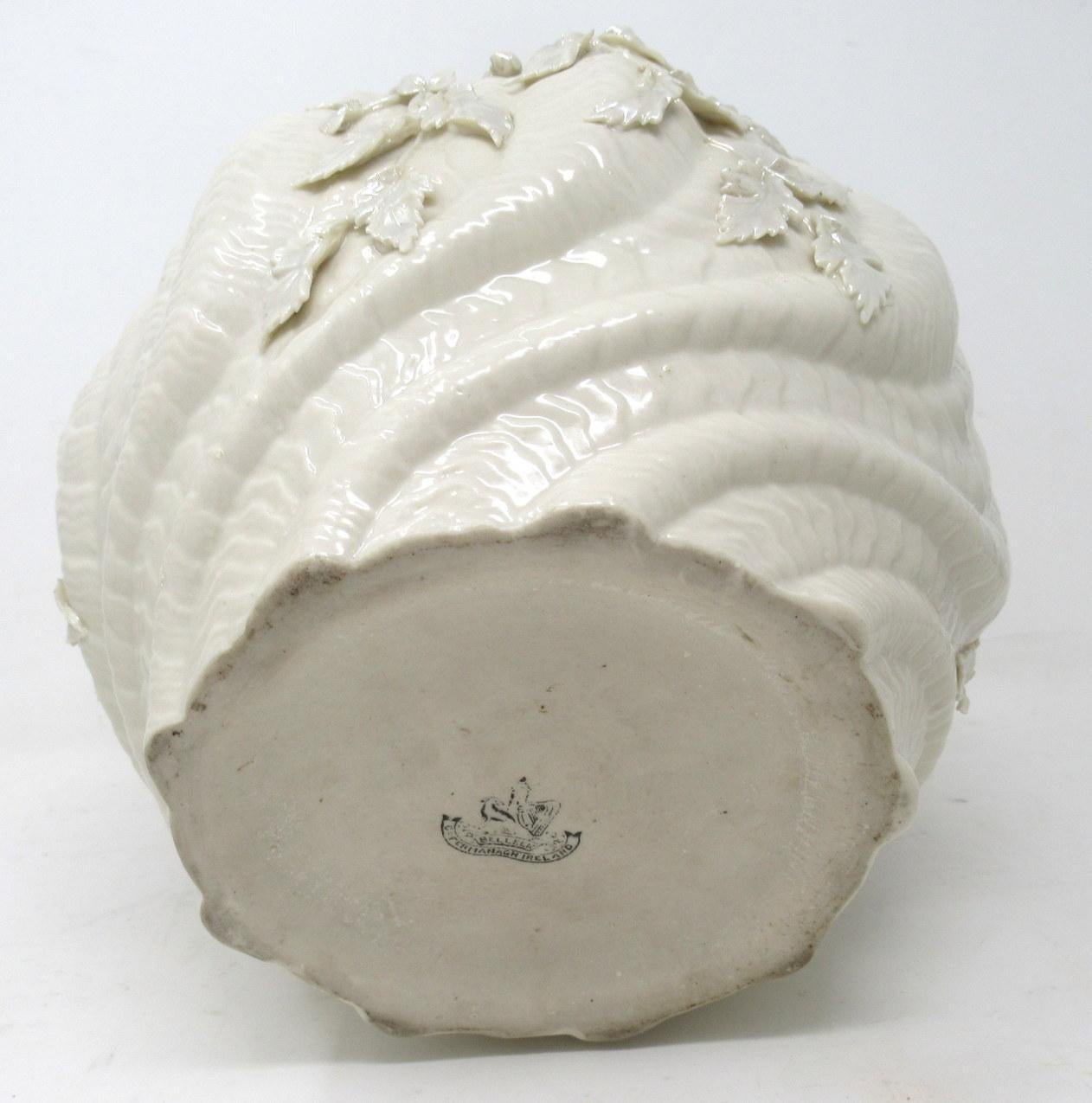 Antique poterie irlandaise Belleek en porcelaine Jardiniere Bowl Centerpiece 1891-1926 1