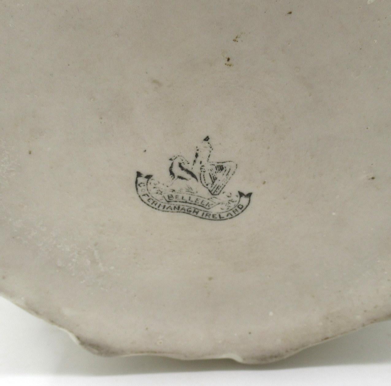 Antique poterie irlandaise Belleek en porcelaine Jardiniere Bowl Centerpiece 1891-1926 2