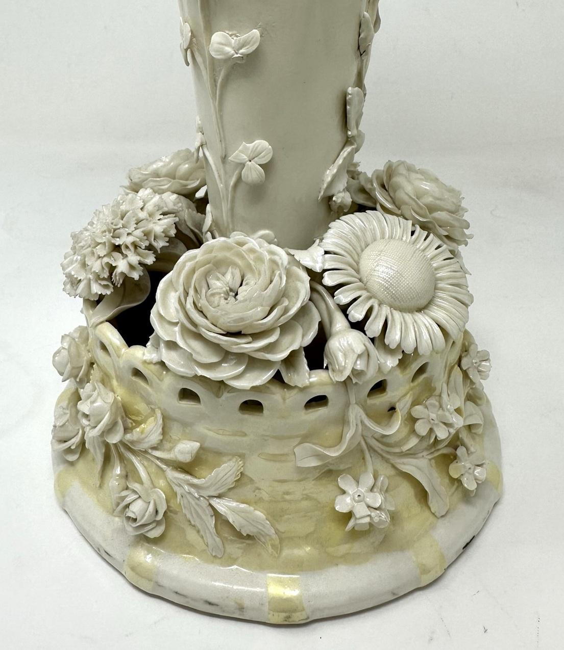 Antique Irish Belleek Porcelain Trumpet Centerpiece Vase Urn 1926-1946 Ireland For Sale 2