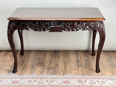 Antique Irish Carved Mahogany Tea Table c. Late 19th Century