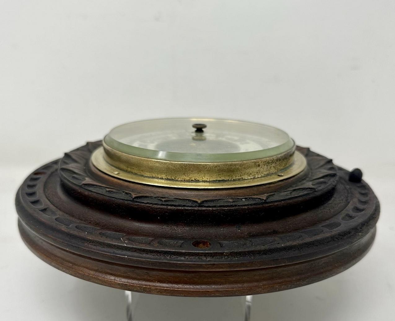 19th Century Antique Irish Carved Oak Aneroid Barometer Retailed by William Egan Cork Ireland