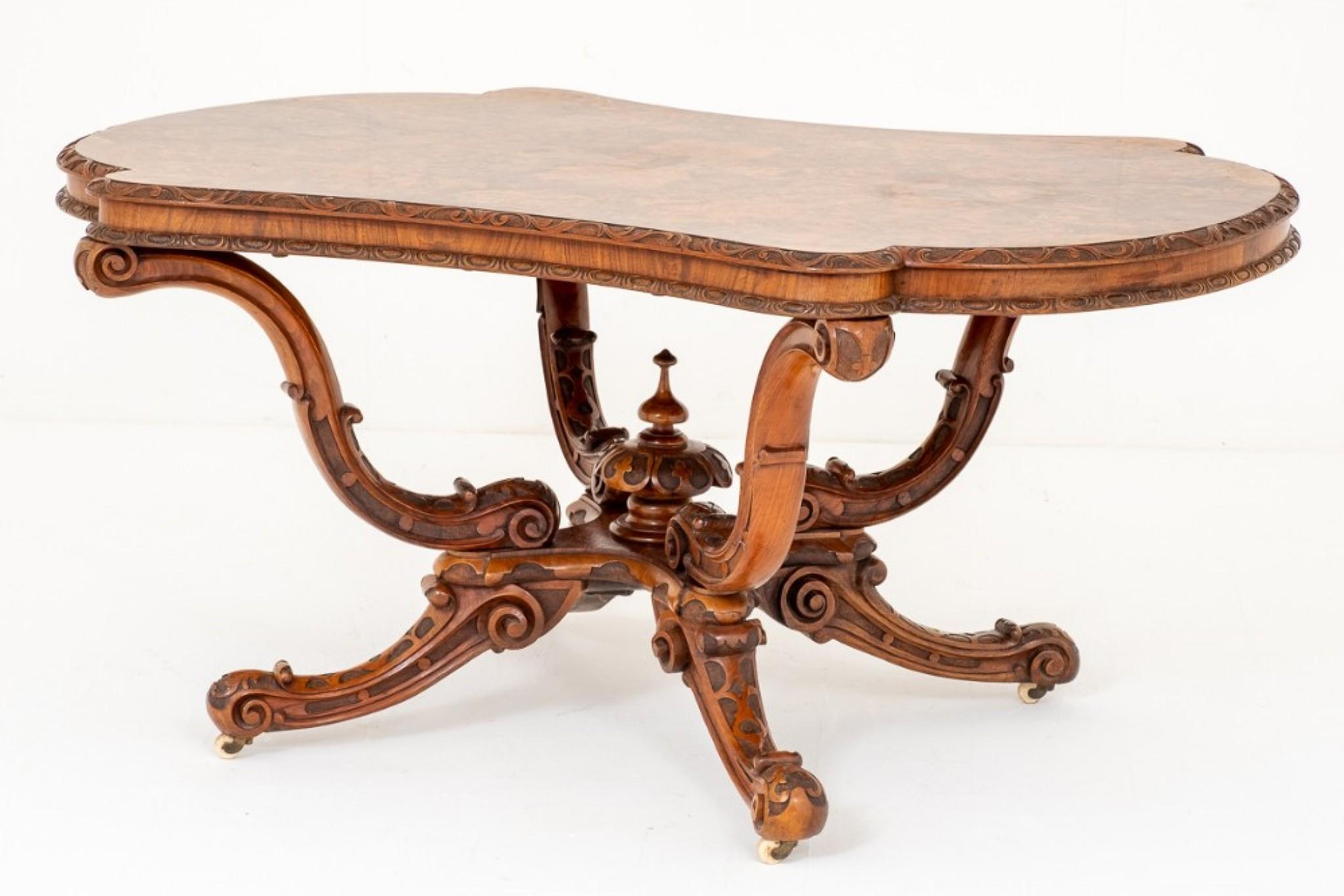 Antique Irish Centre Table, Walnut, circa 1860 For Sale 6
