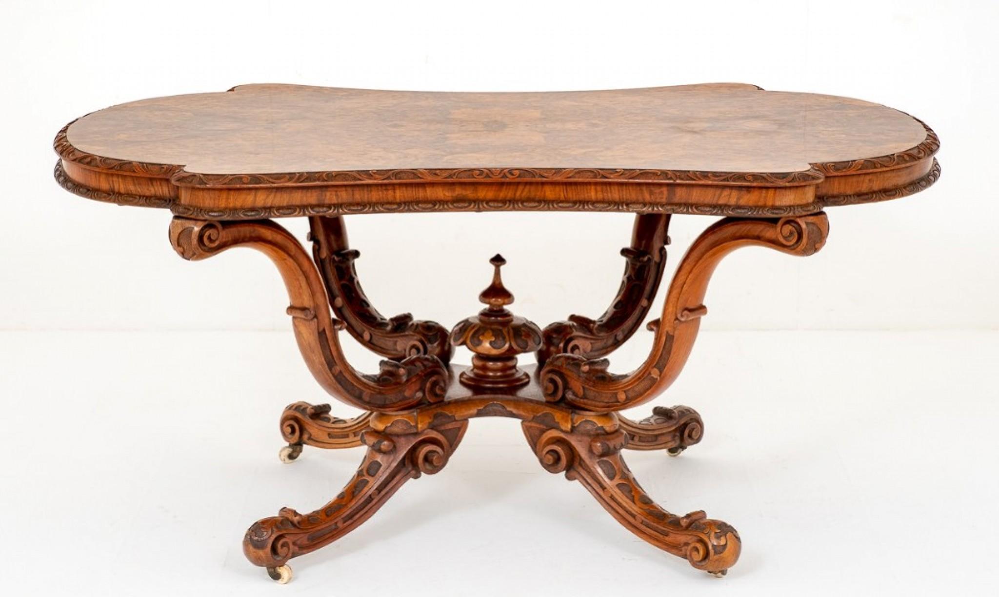 Antique Irish Centre Table, Walnut, circa 1860 For Sale 8