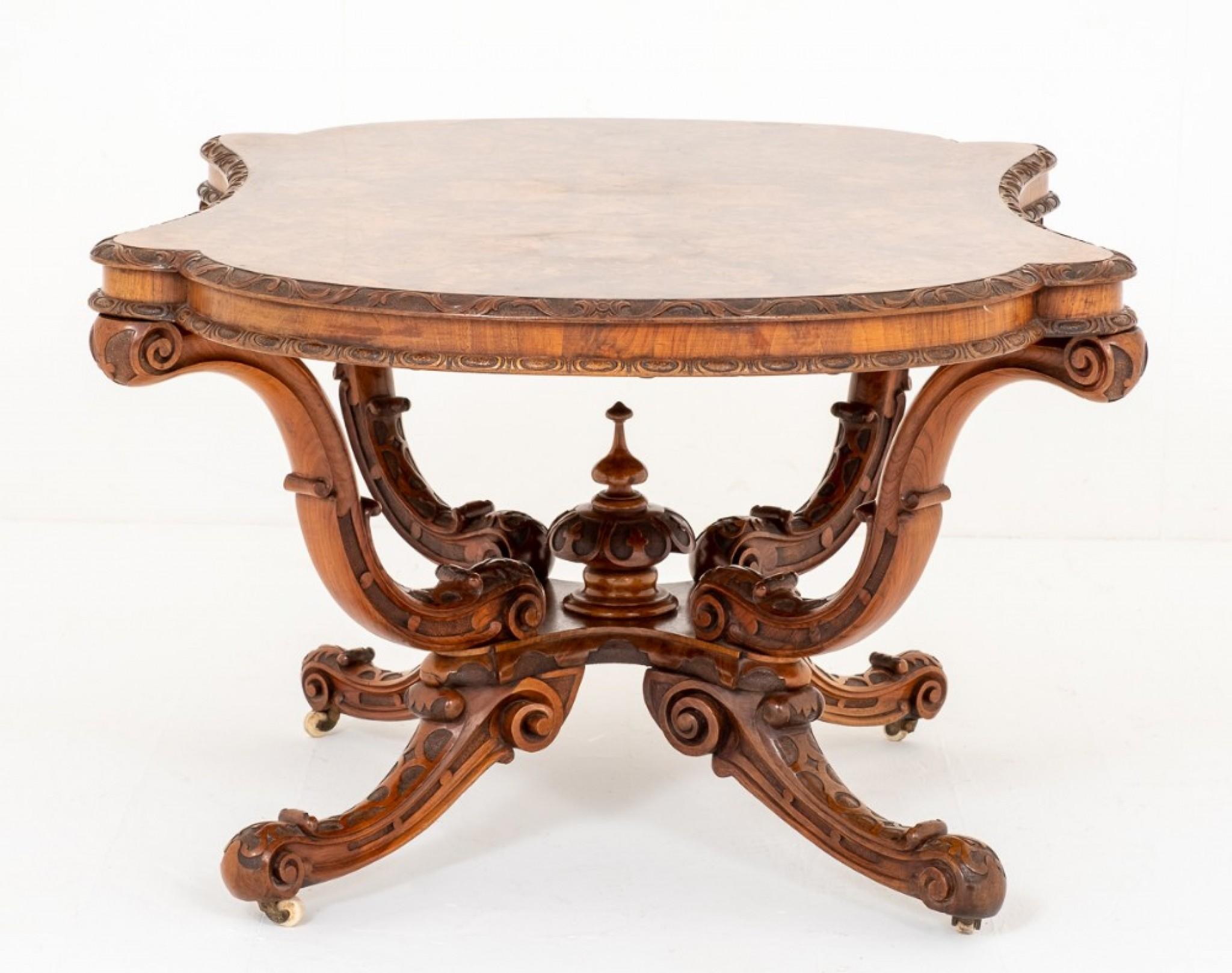 Antique Irish Centre Table, Walnut, circa 1860 For Sale 3