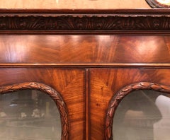 Antique Irish Chippendale Carved Walnut Display Cabinet, circa 1880