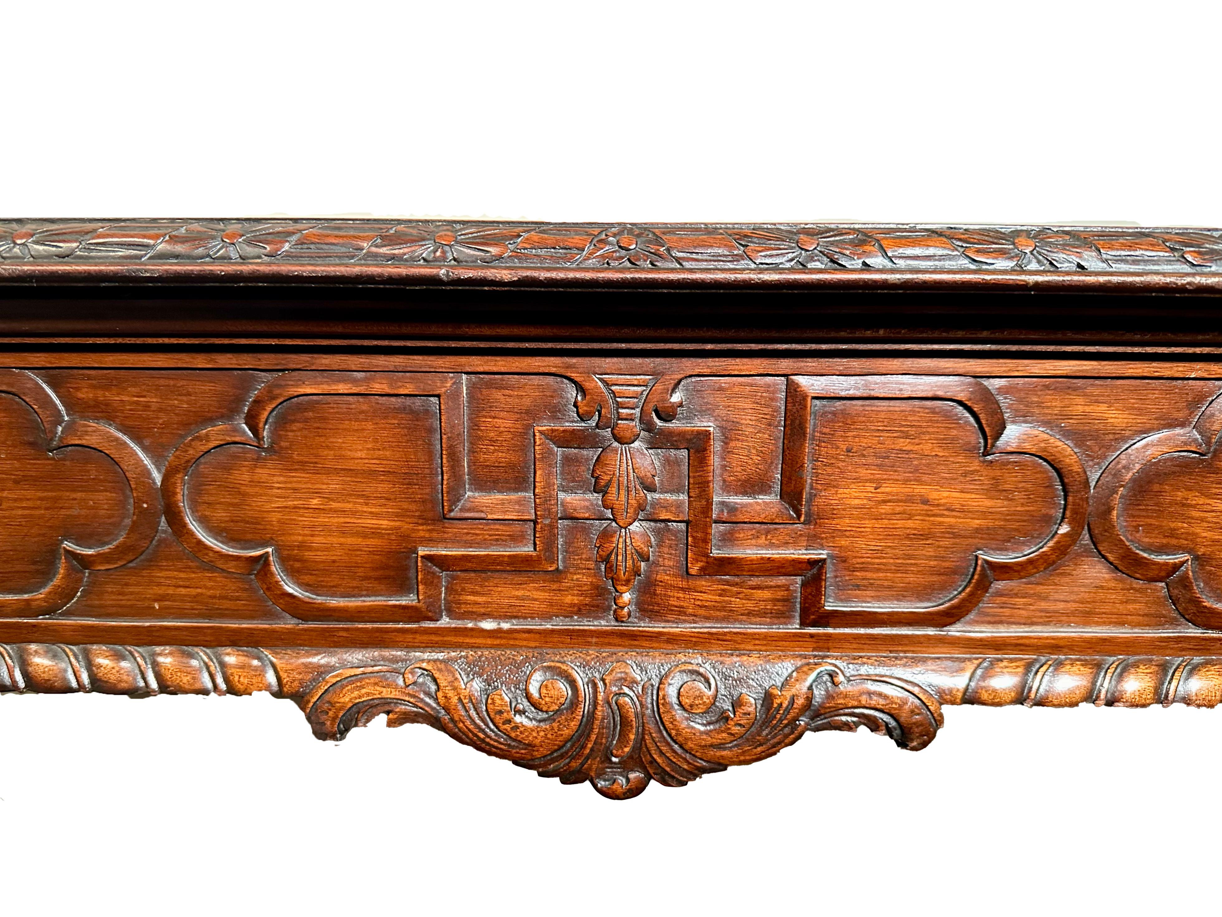 Antique Irish Chippendale George IV Mahogany Library Table, Circa 1820-1830. For Sale 1