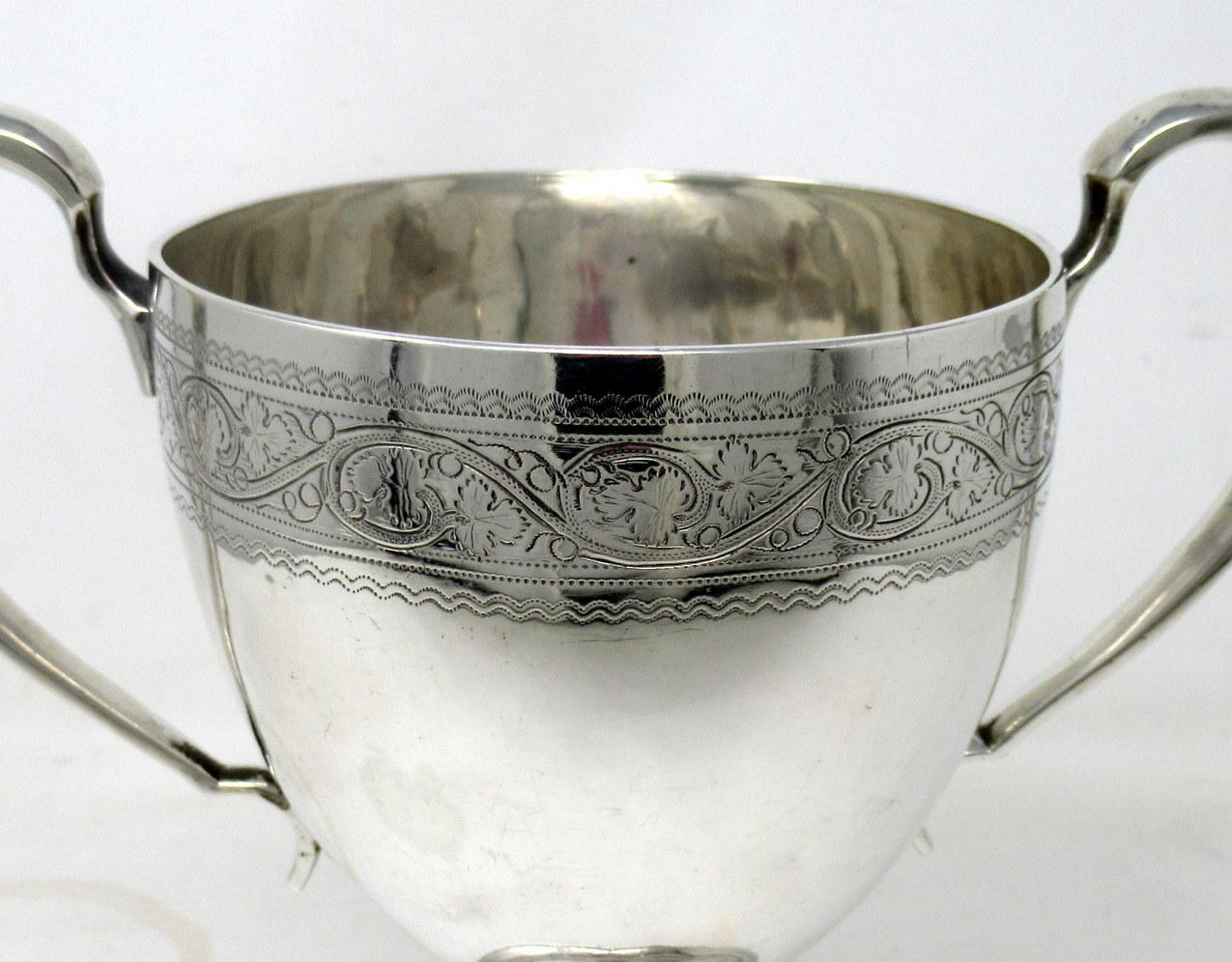 George III Antique Irish Dublin Georgian Sterling Silver Loving Cup Goblet Trophy, 1807  For Sale