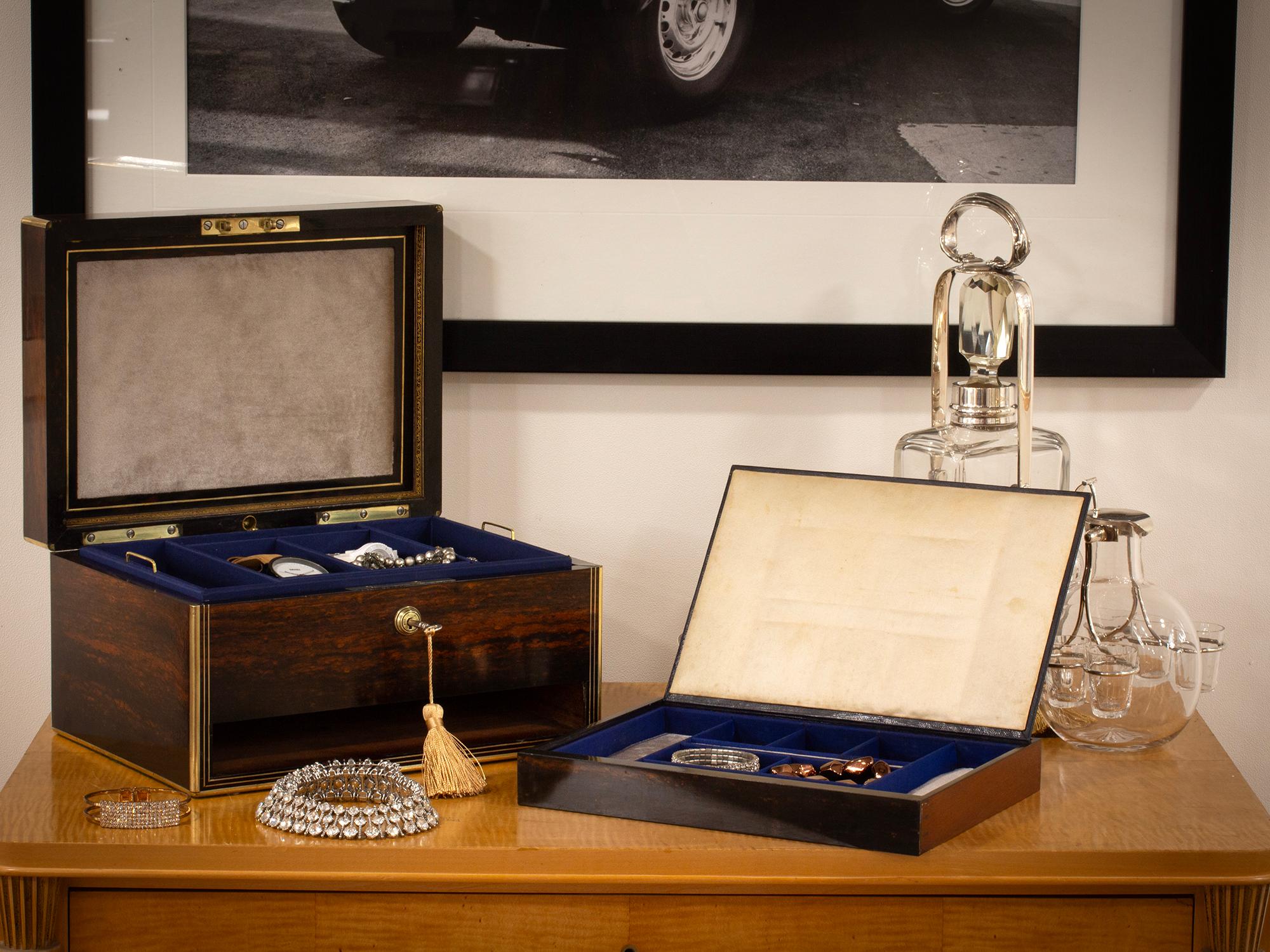 Boîte à bijoux irlandaise ancienne de Coromandel par Austin de Dublin en vente 12