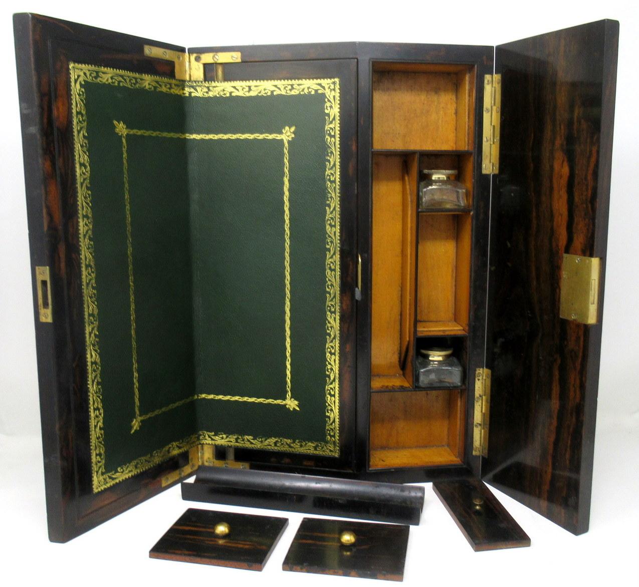 Antique Irish Coromandel Satinwood Writing Slope Box by Austins Dublin Ireland For Sale 4