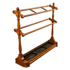 Antique Irish Country House Restaurant Oak Umbrella Cane Stick Golf Club Stand