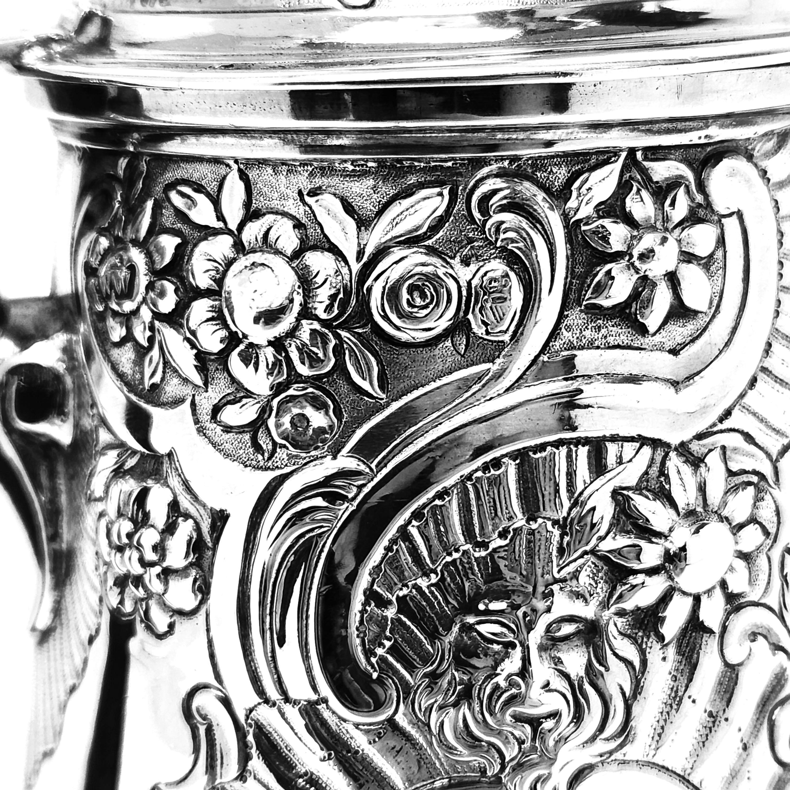 Antique Irish George II Silver Coffee Pot Dublin, Ireland c. 1750 2
