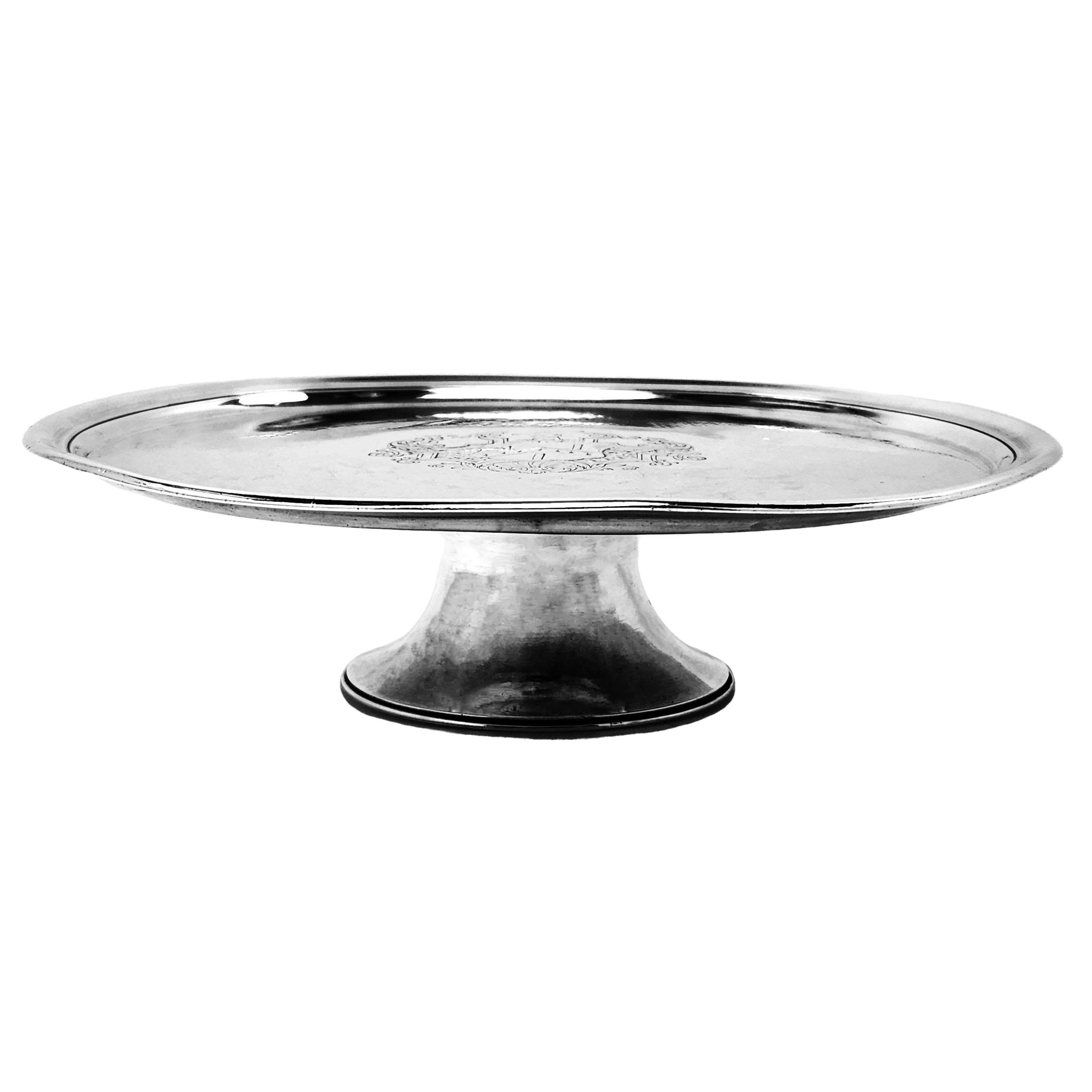 A classic Antique Irish George II Sterling Silver Tazza standing on a spread foot and embellished with an ornate crest on the top. 

Made in Dublin, Ireland in 1738 by Alexander D Brown

Approx. Weight – 372g / 11.96oz
Approx. Height – 4.9cm
Approx.