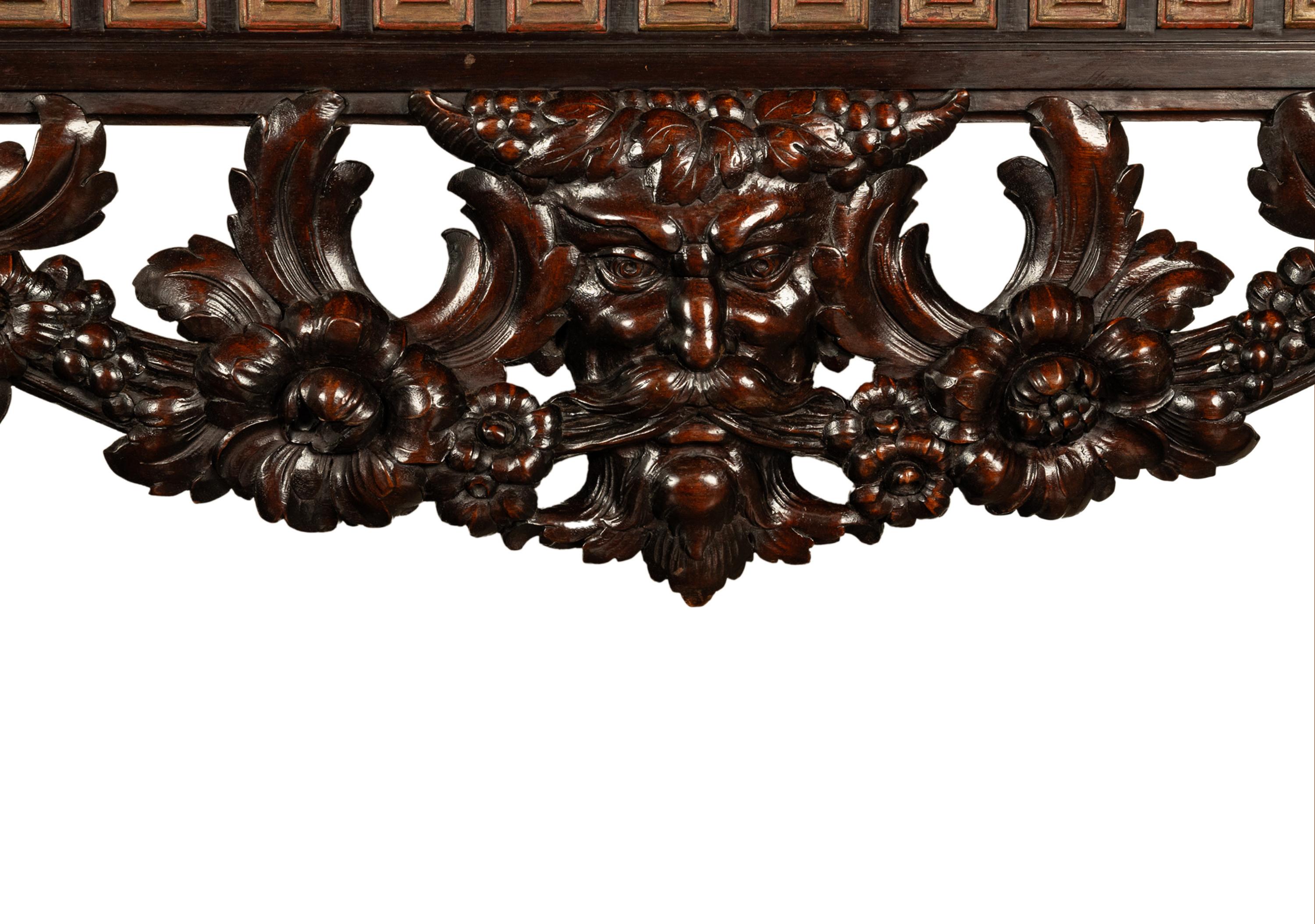 Antiker englischer georgianischer Konsolen-Beistelltisch aus geschnitztem Mahagoni und Portoro-Marmor 1820 im Zustand „Gut“ im Angebot in Portland, OR