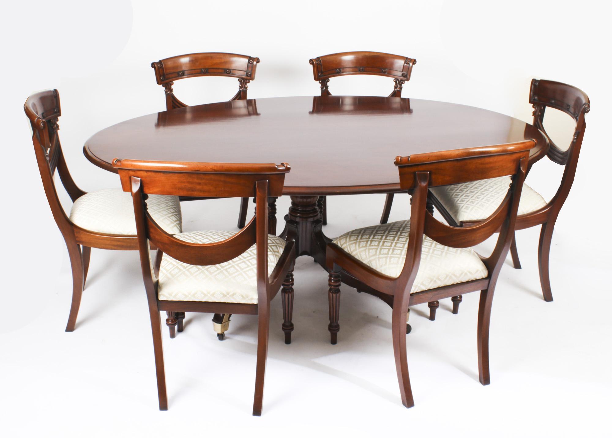 Antique Irish Georgian Oval Table & 6 Chairs 19th Century 12