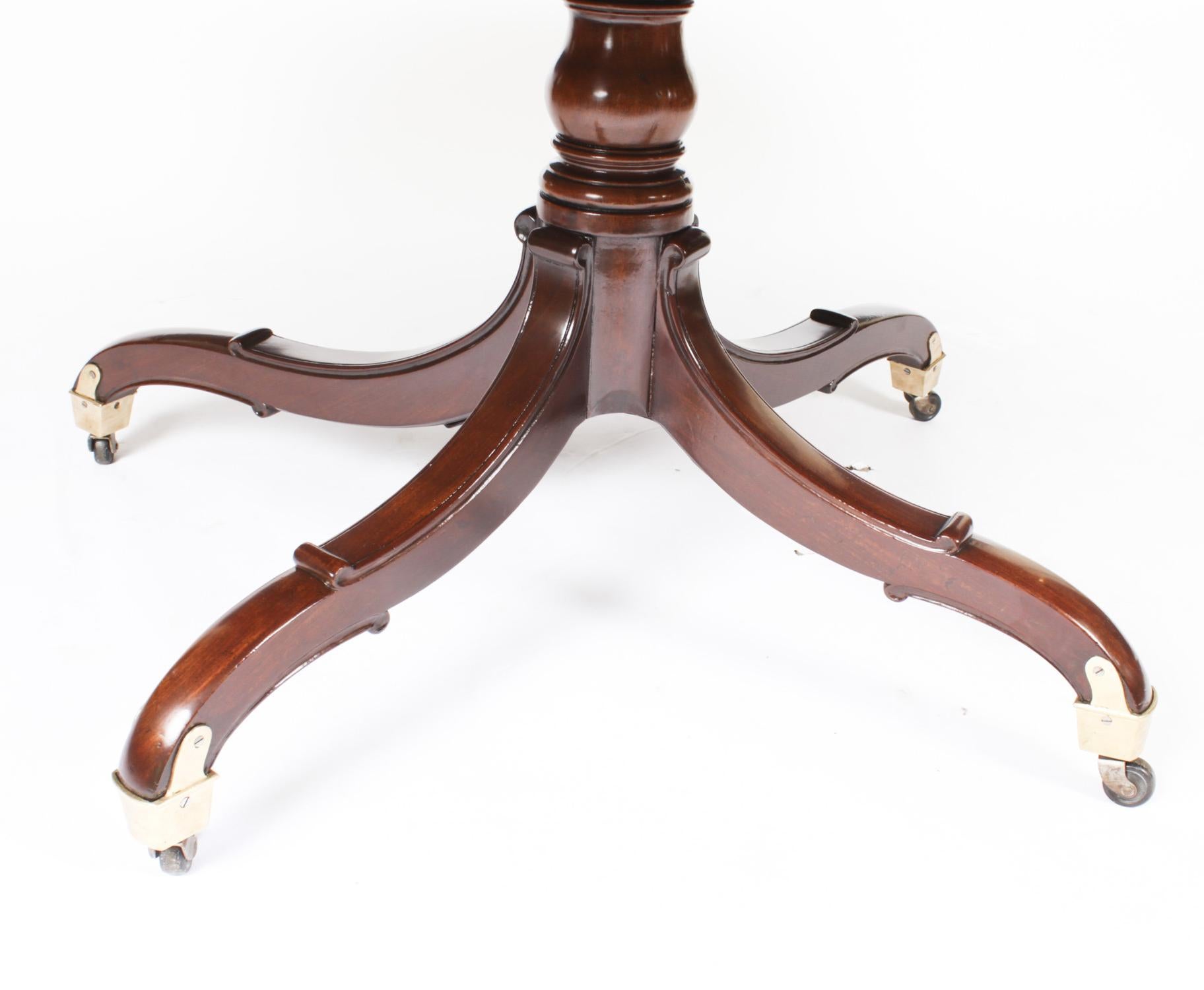 Antique Irish Georgian Oval Table & 6 Chairs 19th Century 1