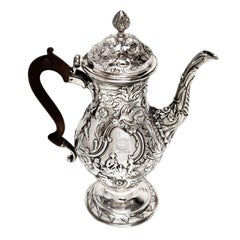 Antiker irischer georgianischer Silber-Kaffeekanne aus Dublin, Irland, um 1770