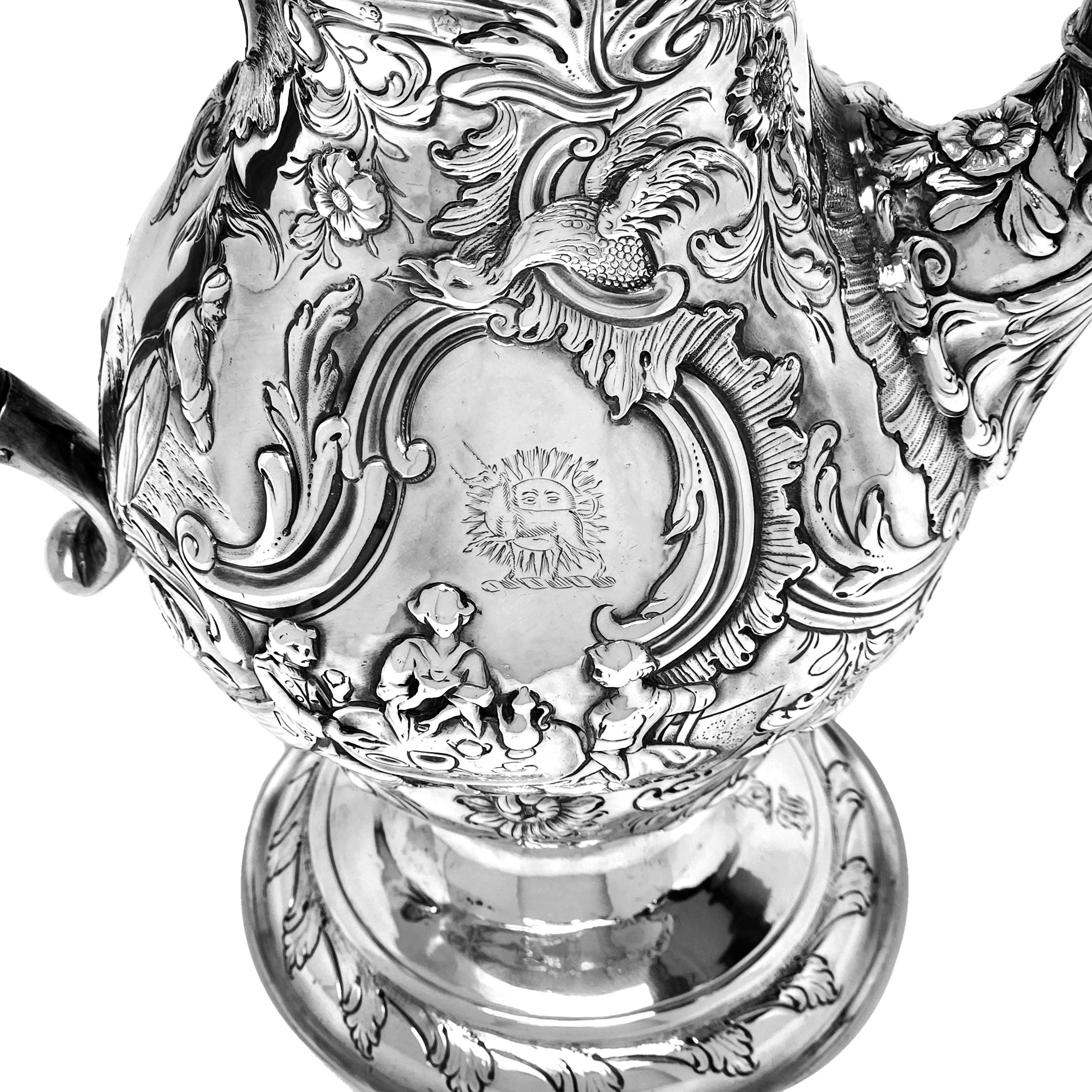 Antique Irish Georgian Silver Coffee Pot Dublin, Ireland, C. 1770 1