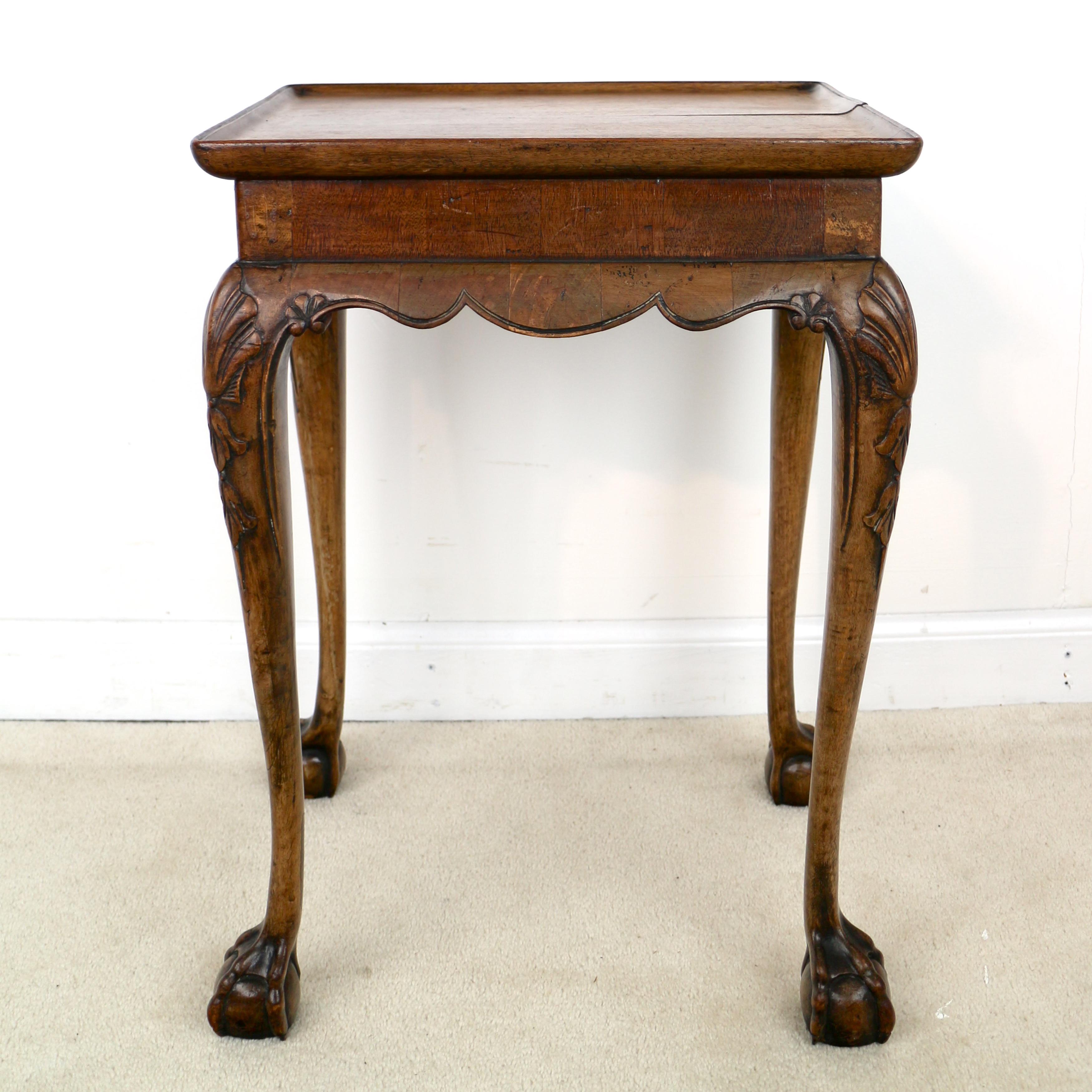 Antique Irish Georgian Small Walnut Silver Table or Kettle Stand 8