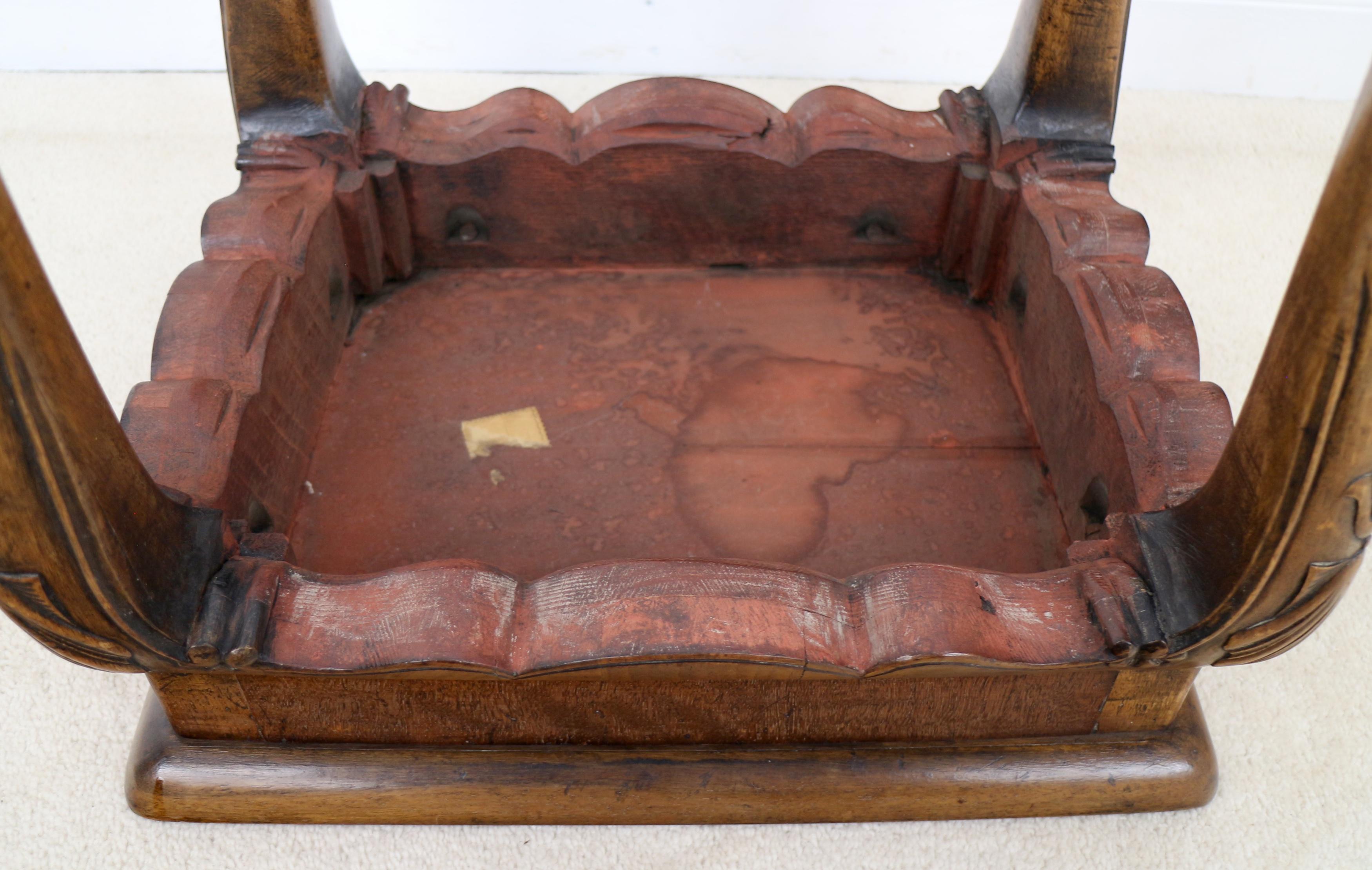 Antique Irish Georgian Small Walnut Silver Table or Kettle Stand 13