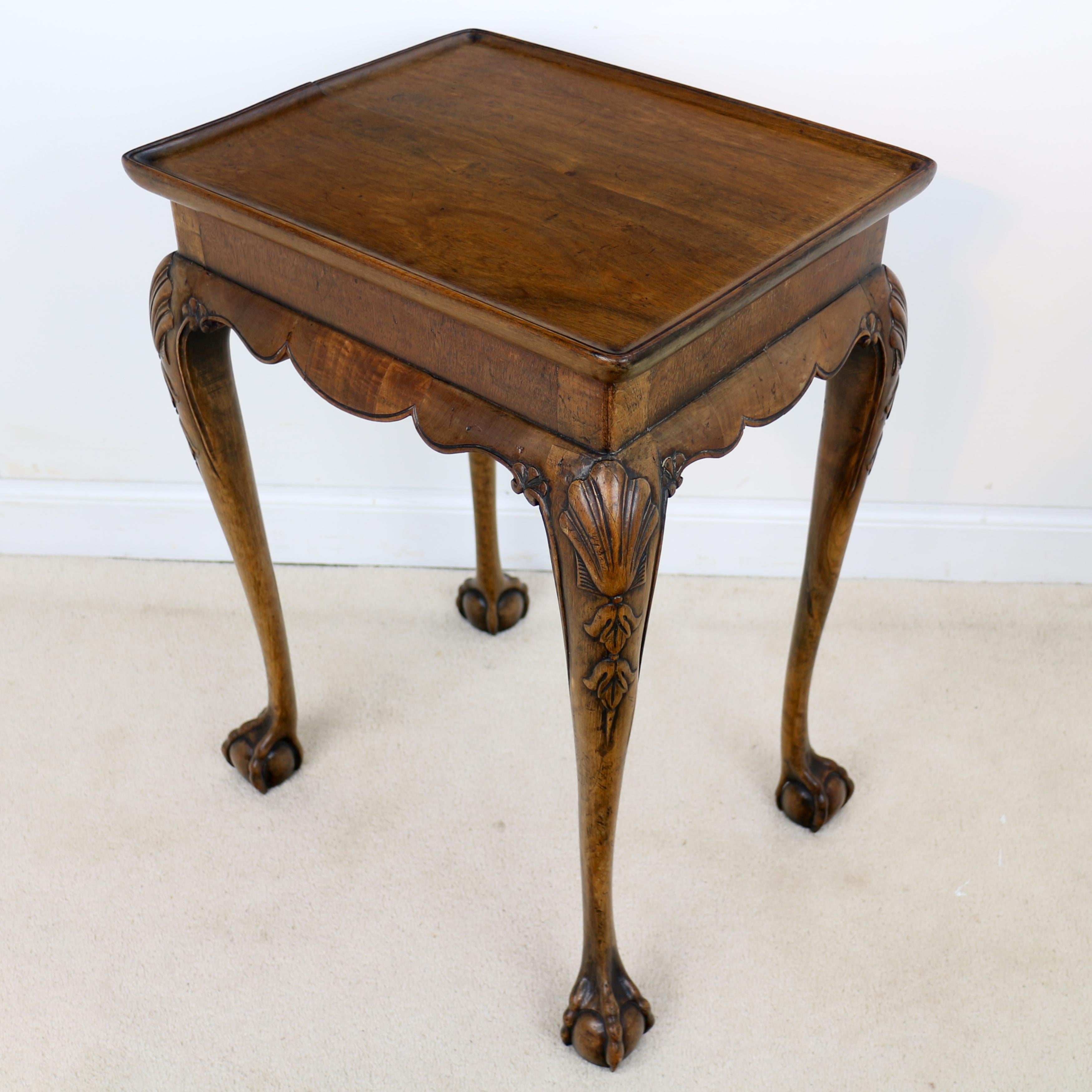 18th Century Antique Irish Georgian Small Walnut Silver Table or Kettle Stand