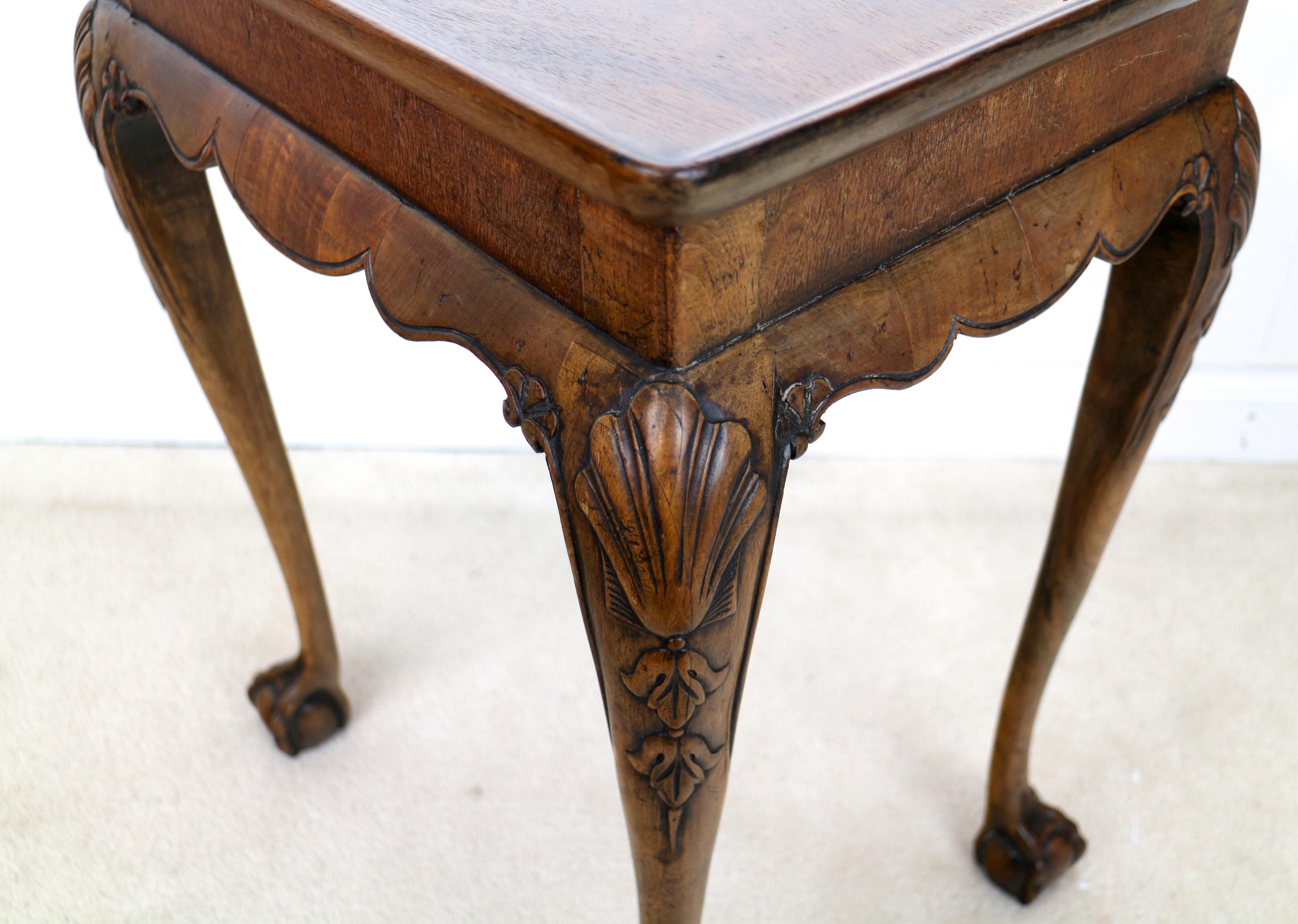 Antique Irish Georgian Small Walnut Silver Table or Kettle Stand 2