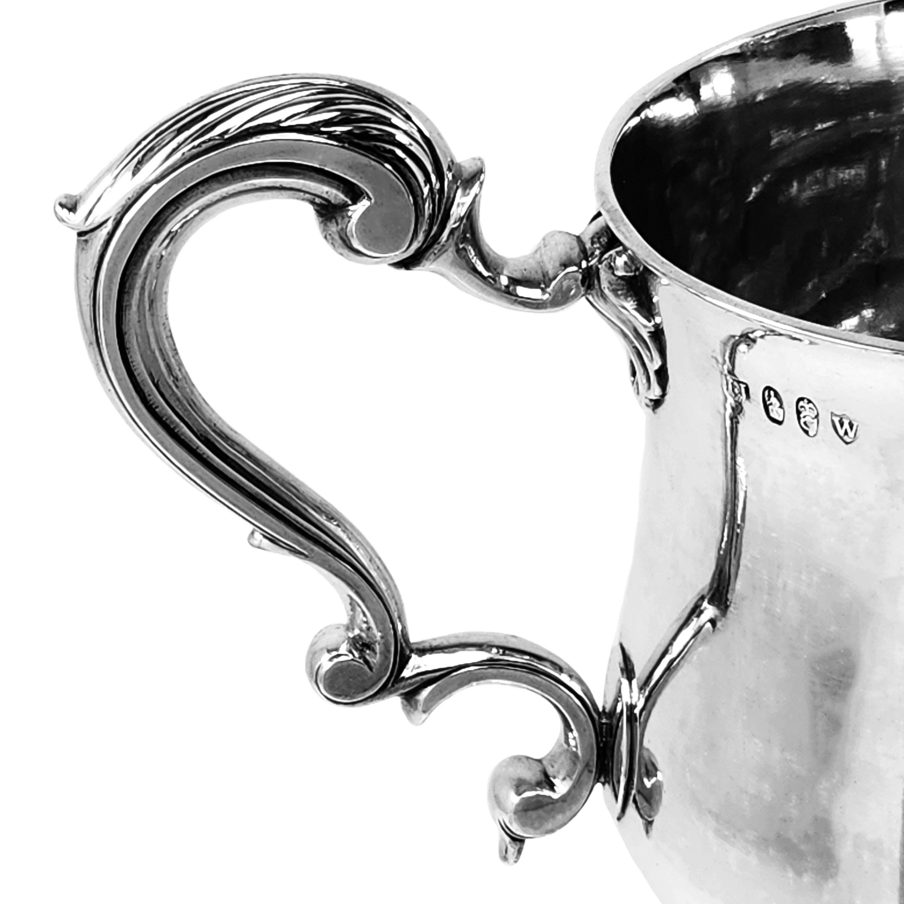 Antique Irish Georgian Sterling Silver Two Handled Cup Dublin, Ireland 1769 For Sale 1