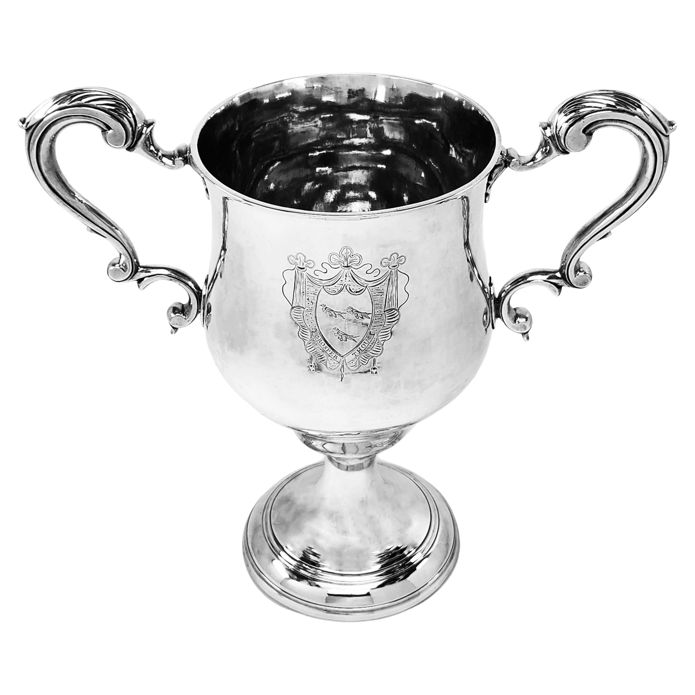 Antique Irish Georgian Sterling Silver Two Handled Cup Dublin, Ireland 1769 For Sale