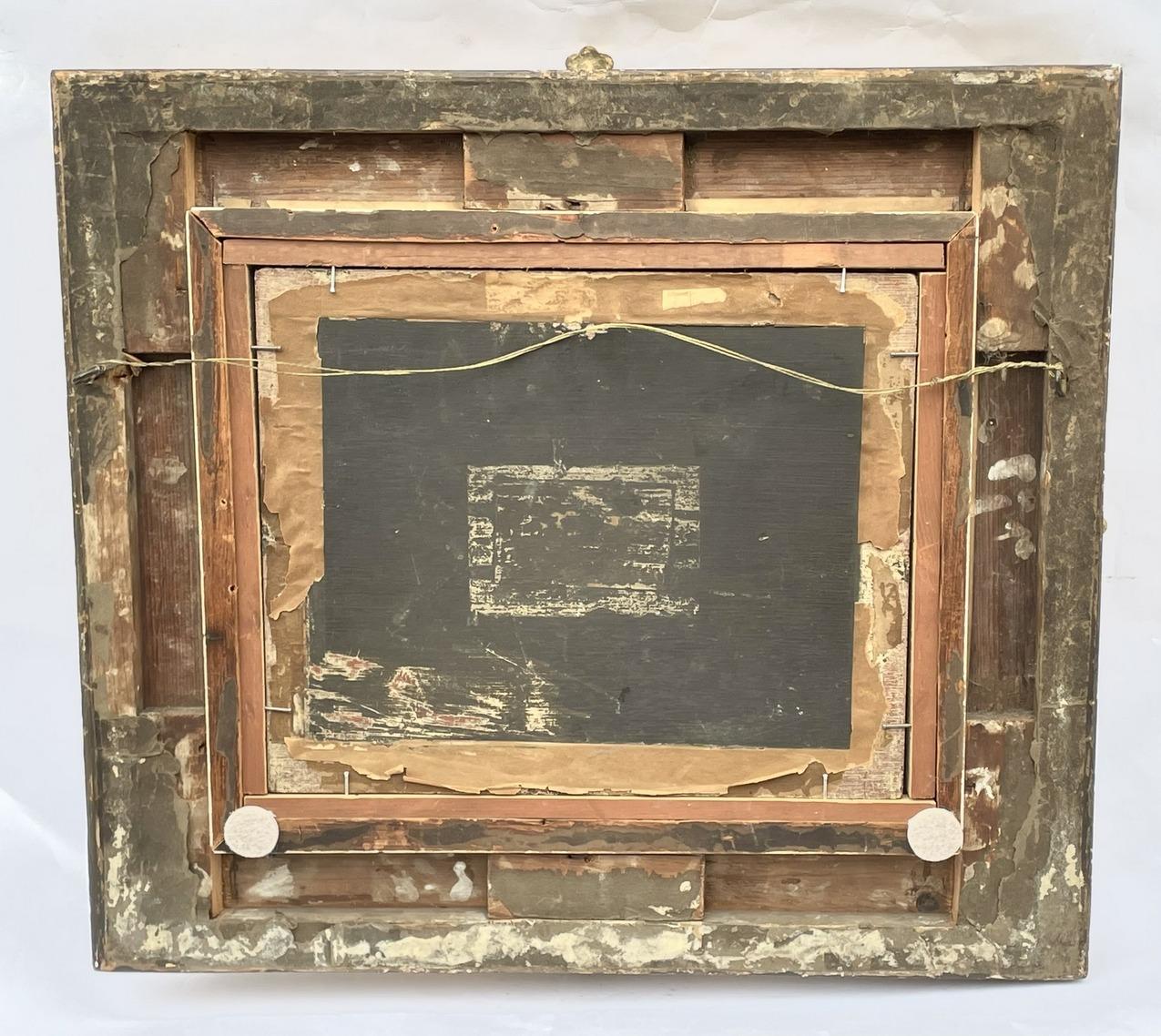 Antike irische Irland Gemälde George Bernard O'Neill Öl Tafel Giltwood Frame  (Gemalt) im Angebot