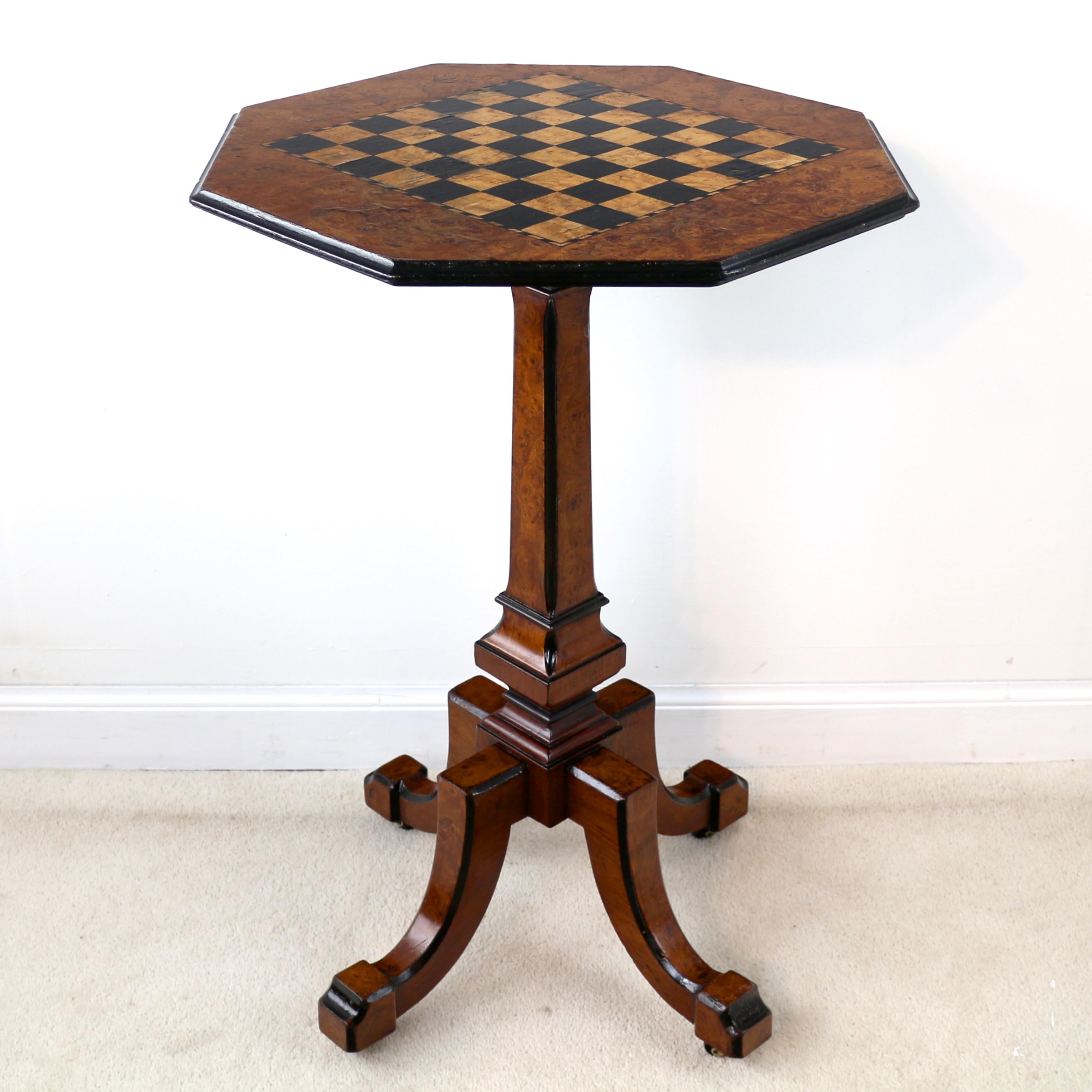 inlaid chess table