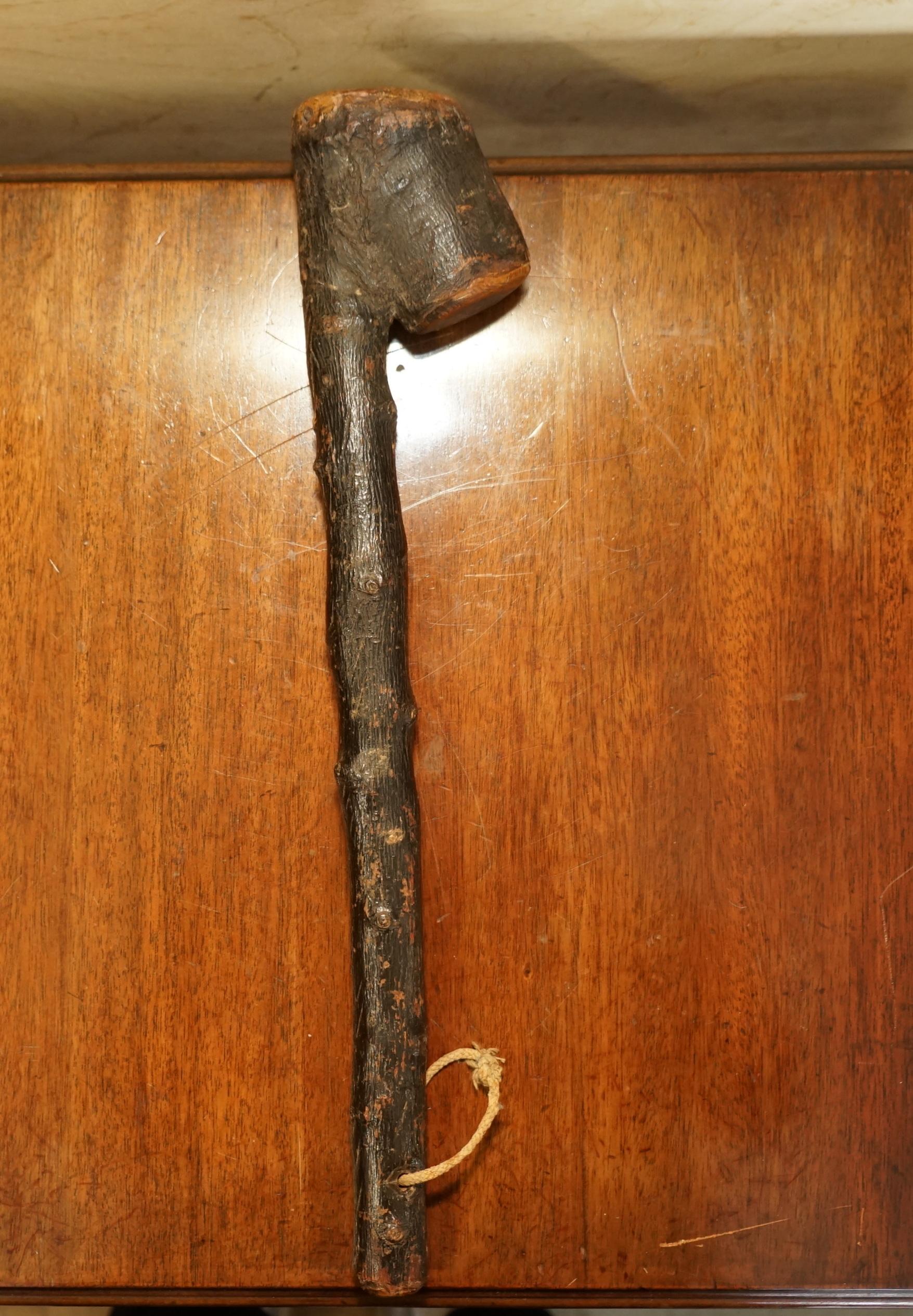 Antique Irish Knobkerrie Stick Very Collectable and Primative One of Two For Sale 5