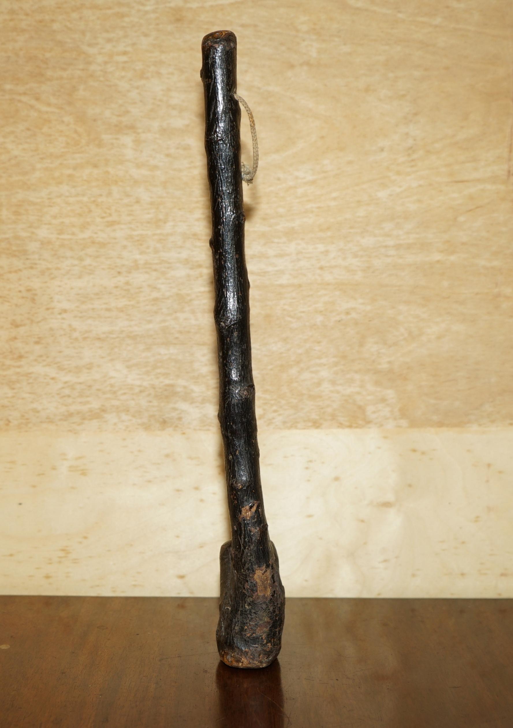 Wood Antique Irish Knobkerrie Stick Very Collectable and Primative One of Two For Sale