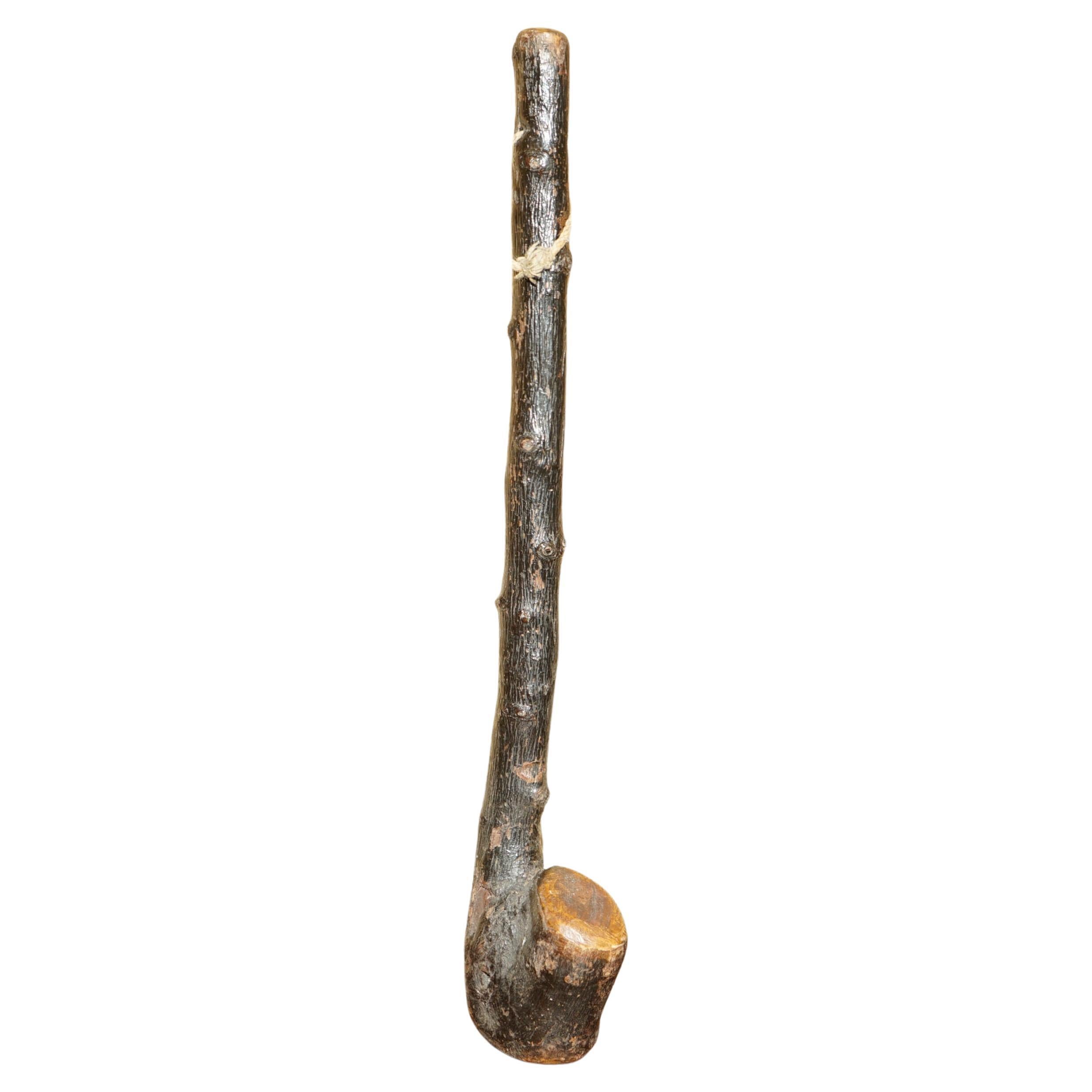 Antique bâton de brochette irlandais de collection et primitif, l'un des deux