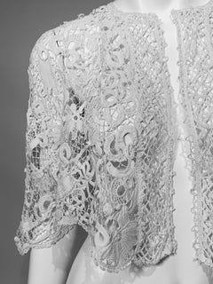 Antique Irish Lace Hand Made Short Jacket or Bolero
