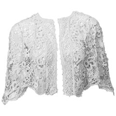 Antique Irish Lace Hand Made Short Jacket or Bolero