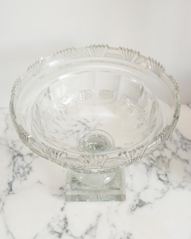 Antique Irish Large Cut Crystal Bowl For Sale at 1stDibs