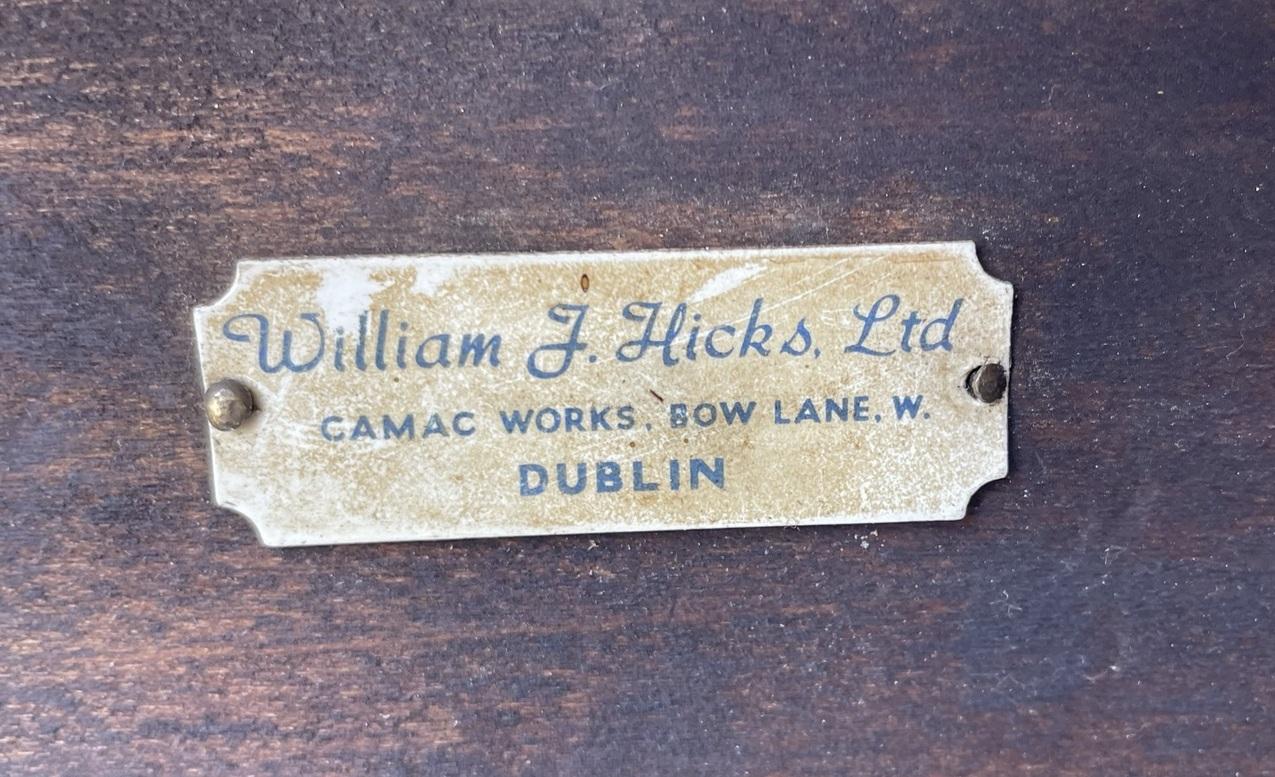 Polished Antique Irish Mahogany Demi Lune Pier Side Cabinet Console Table Hicks Dublin